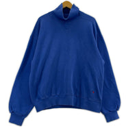スウェット 90s RUSSELL USA製 HIGHcotton タートルネックスウェットシャツ 青 (L) L ブルー