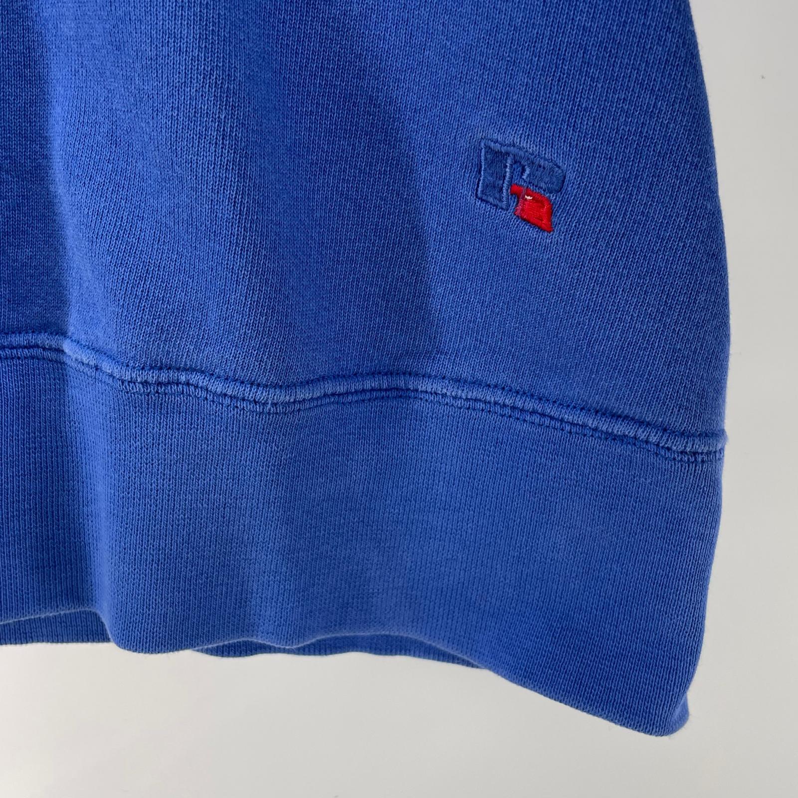スウェット 90s RUSSELL USA製 HIGHcotton タートルネックスウェットシャツ 青 (L) L ブルー