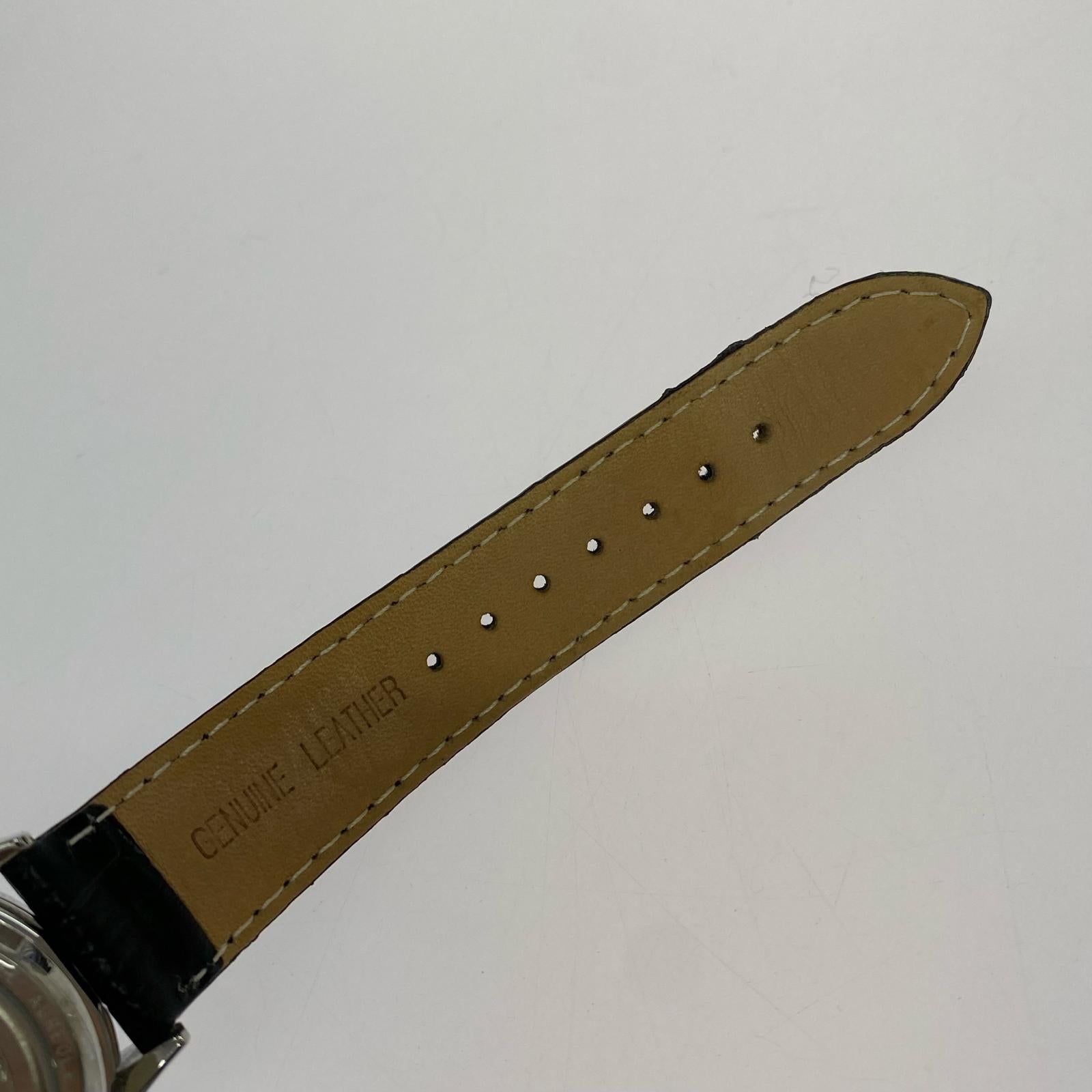 腕時計 AUREOLE スケルトン レザーバンド ブラック