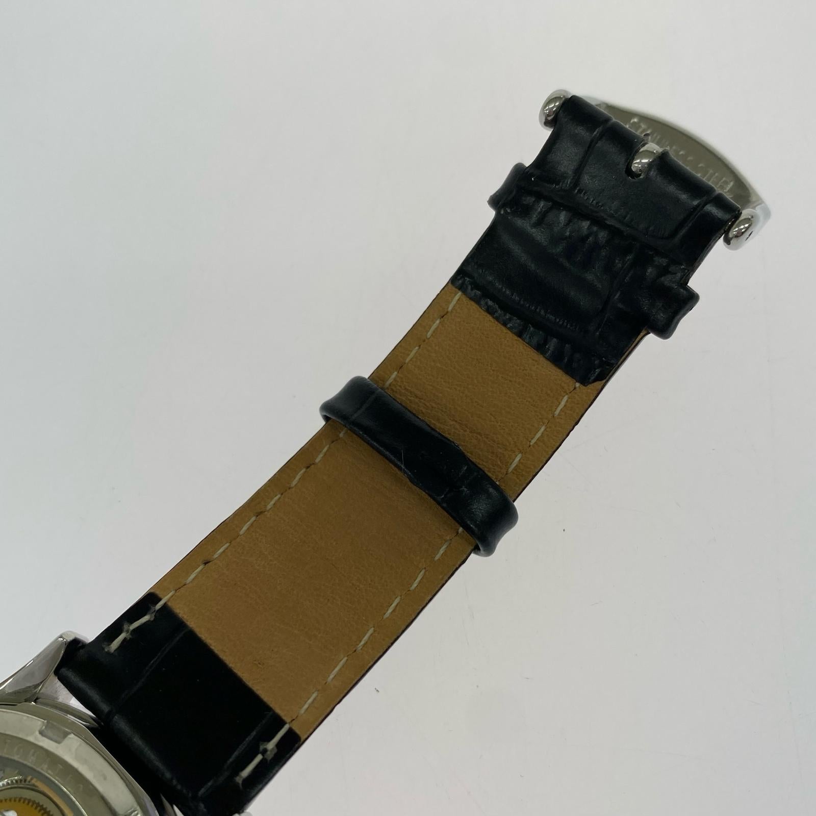 腕時計 AUREOLE スケルトン レザーバンド ブラック