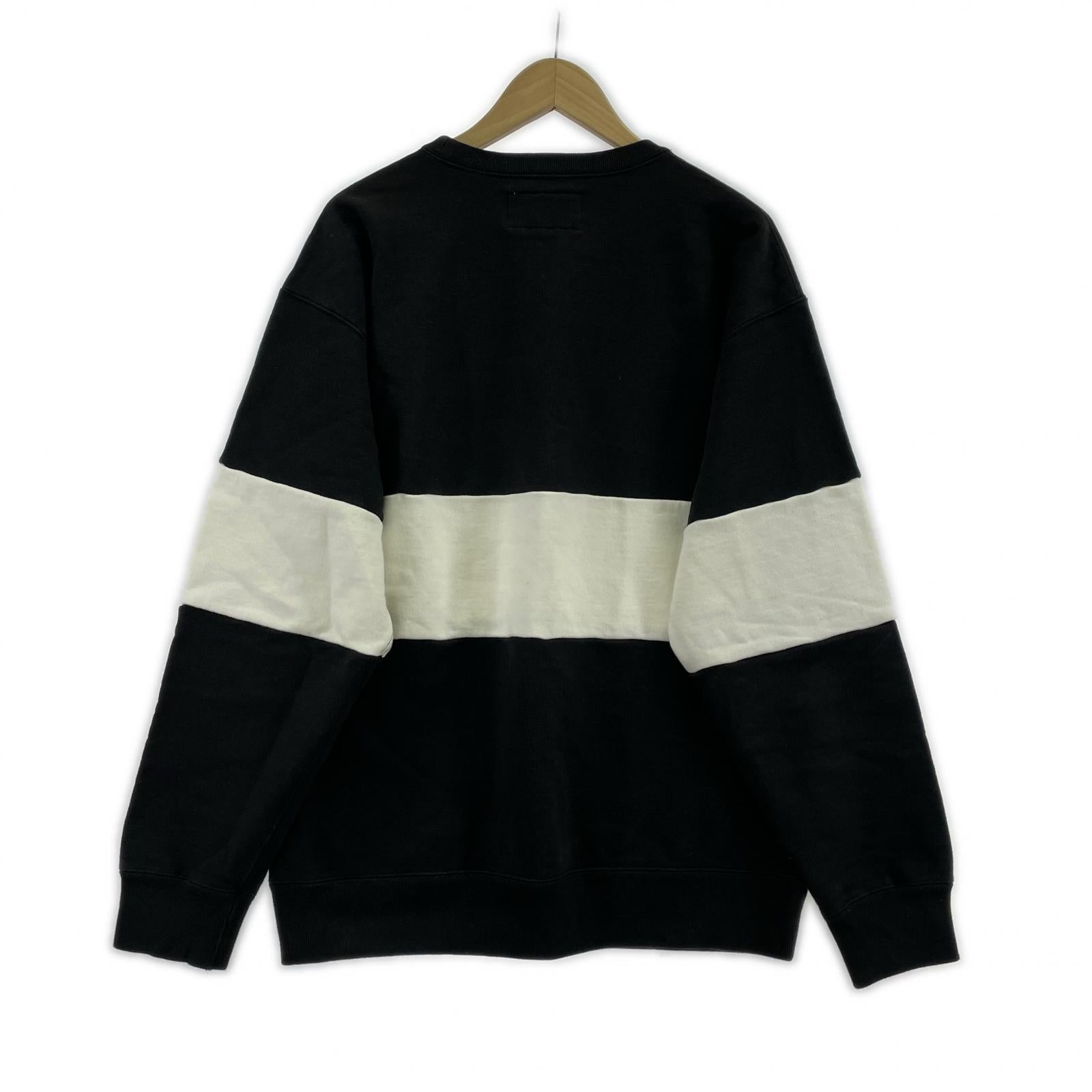 スウェット TWO-TONE CREW NECK SWEAT SHIRT/M M ブラック