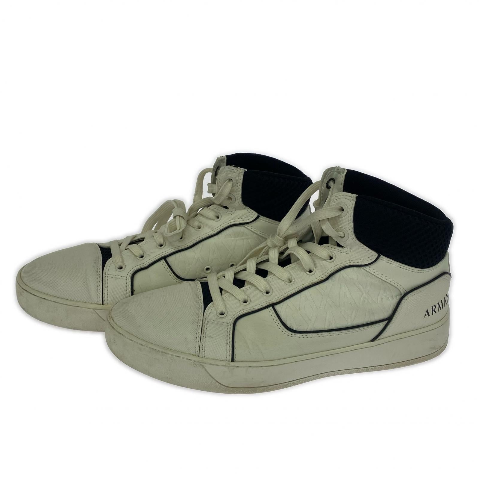 スニーカー ARMANI EXCHANGE ミッドカットスニーカー 白 (27) 28cm (US10 UK9 1/2 EU46) ホワイト