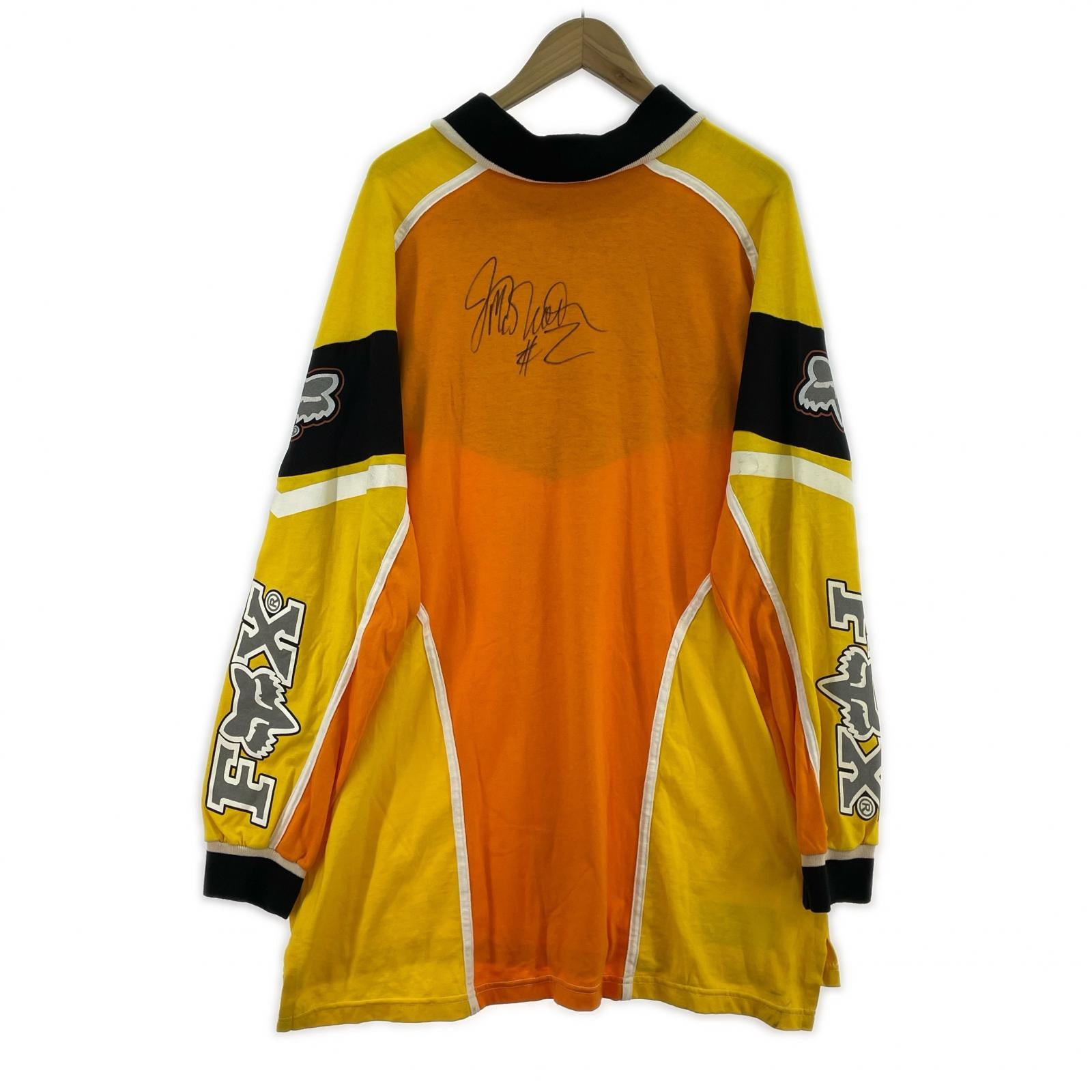 長袖Tシャツ Fox Racing USA製 モトクロスシャツ XL YLW