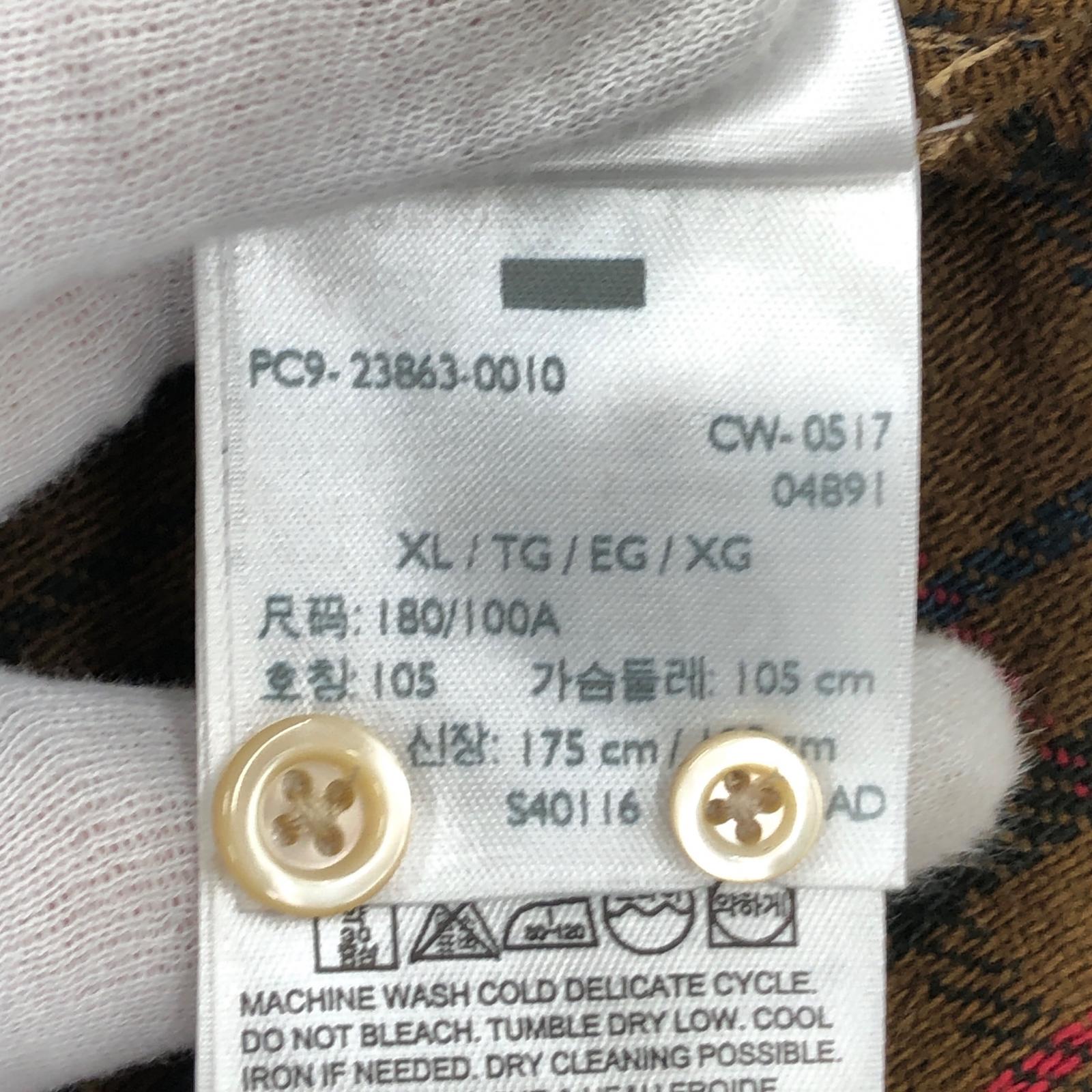 長袖シャツ LEVI'S VINTAGE CLOTHING SHORT HORN SHIRT チェック 茶 (XL) ブラウン