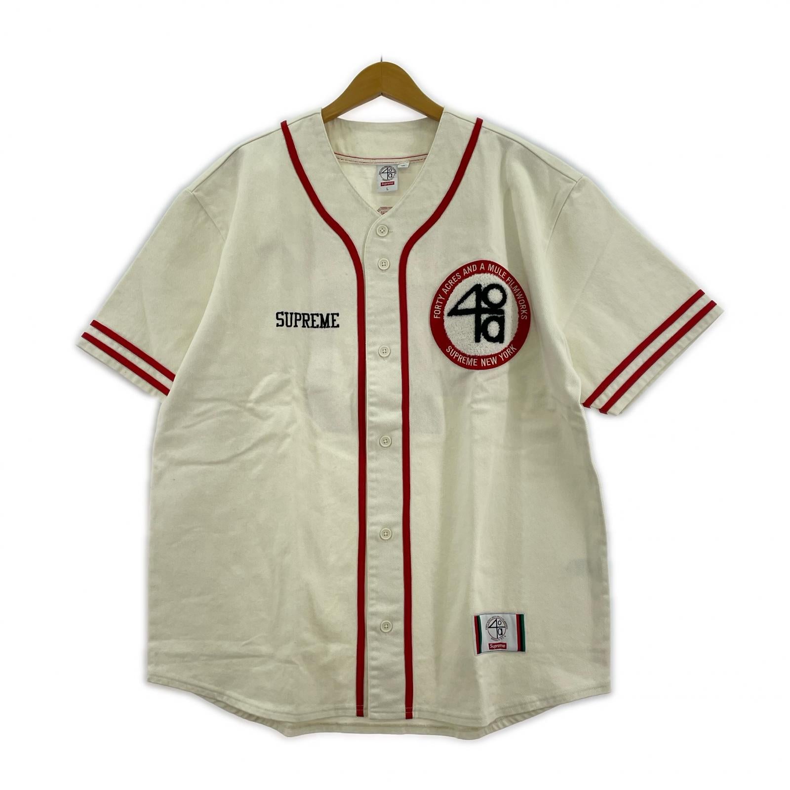 半袖シャツ x40 ACRES Twill Baseball Jersey L ホワイト