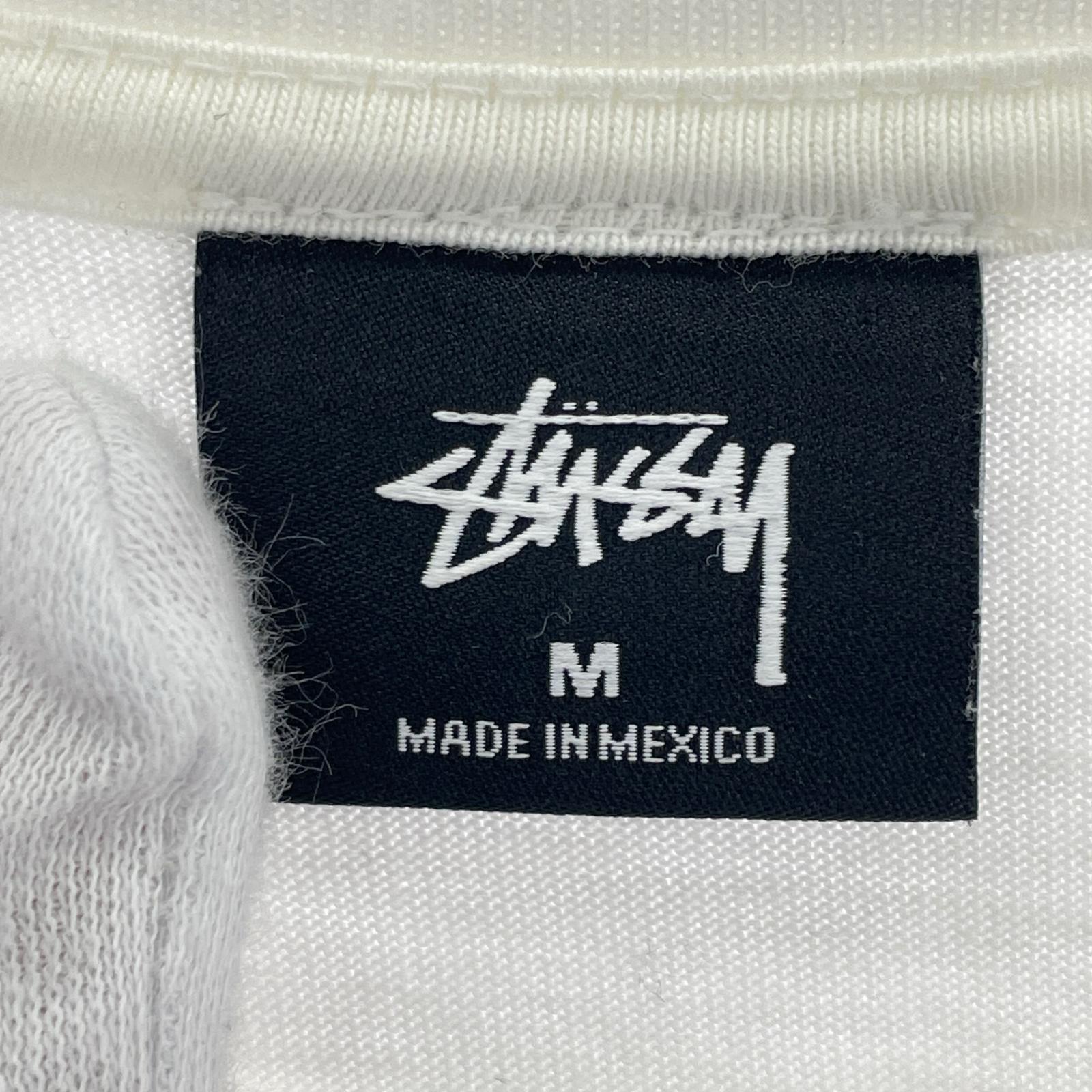 長袖Tシャツ STUSSY 立方体ロゴ プリントロンTee M ホワイト M ホワイト