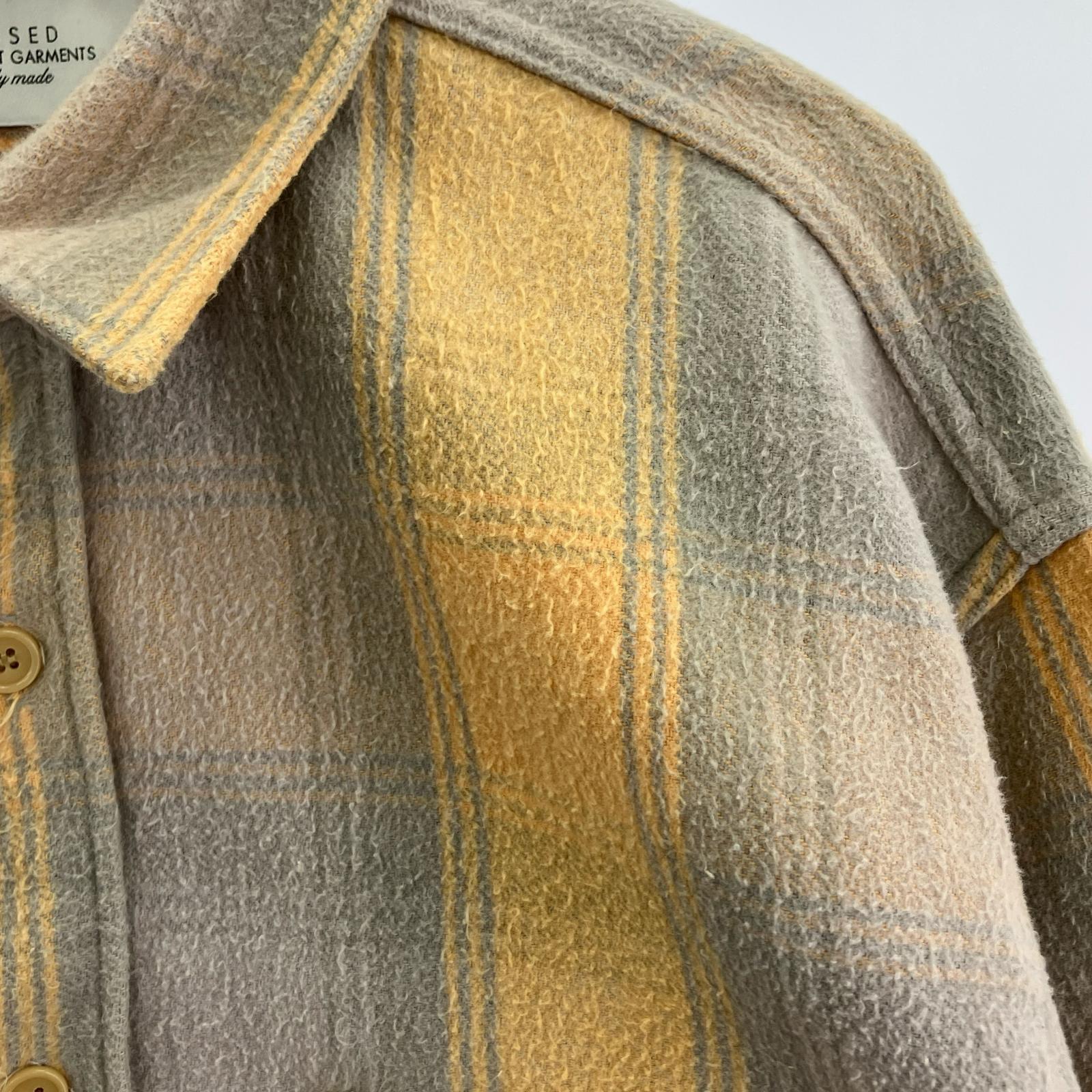 長袖シャツ UNUSED 21AW Check Shirt US2094 黄 (3) 3