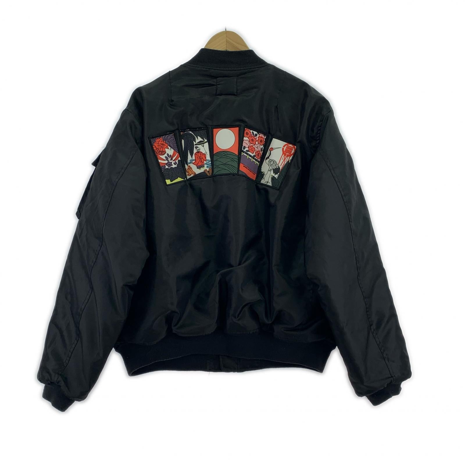 ブルゾン 一二三屋 花札 MA-1 XXL BLK ブラック