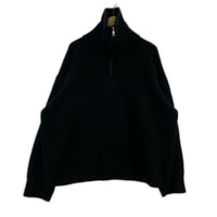 ニット SEEALL YAK ZIP PULL SWEATER ハーフジップヤクニット F ブラック フリー ブラック