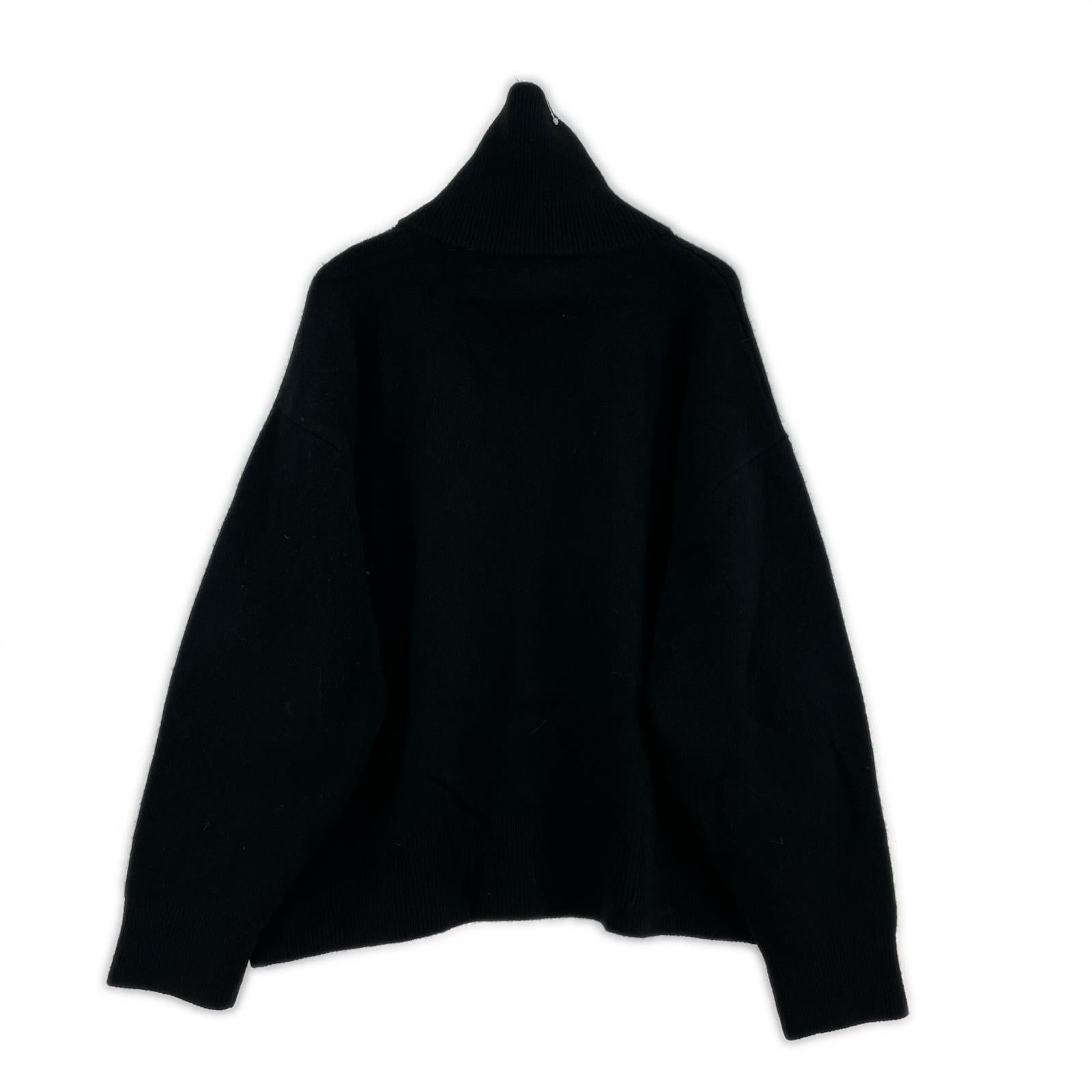 ニット SEEALL YAK ZIP PULL SWEATER ハーフジップヤクニット F ブラック フリー ブラック