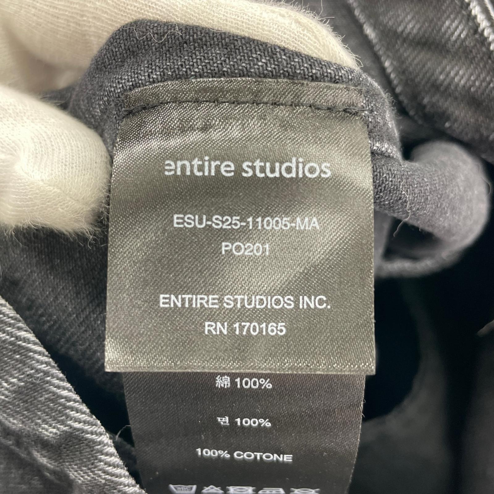 長袖シャツ entire studios HERCULEAN SHIRT ブラックデニムシャツ XS ブラック