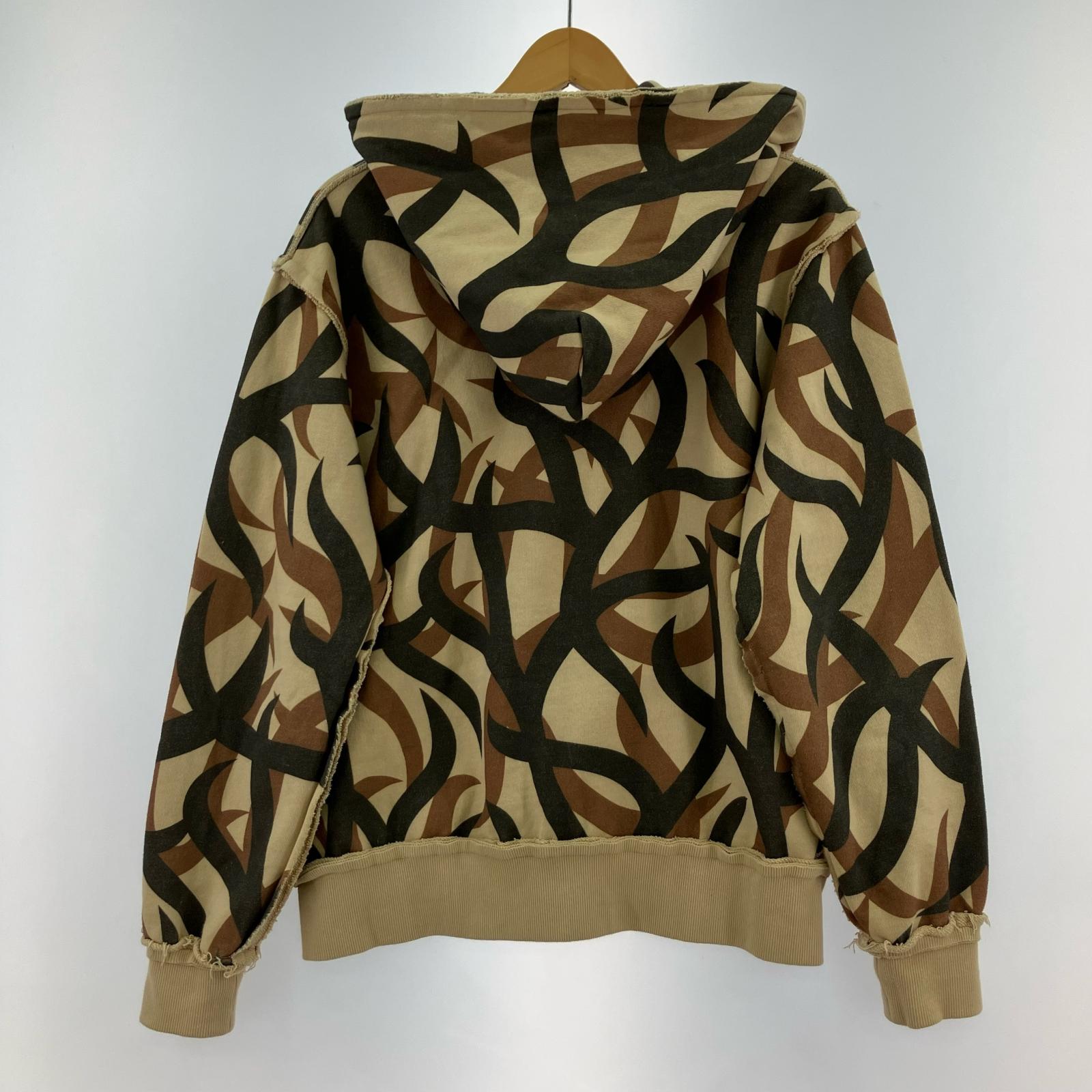 パーカー FUTURE ARCHIVE ZIP CAMO HOODIE ブラウン