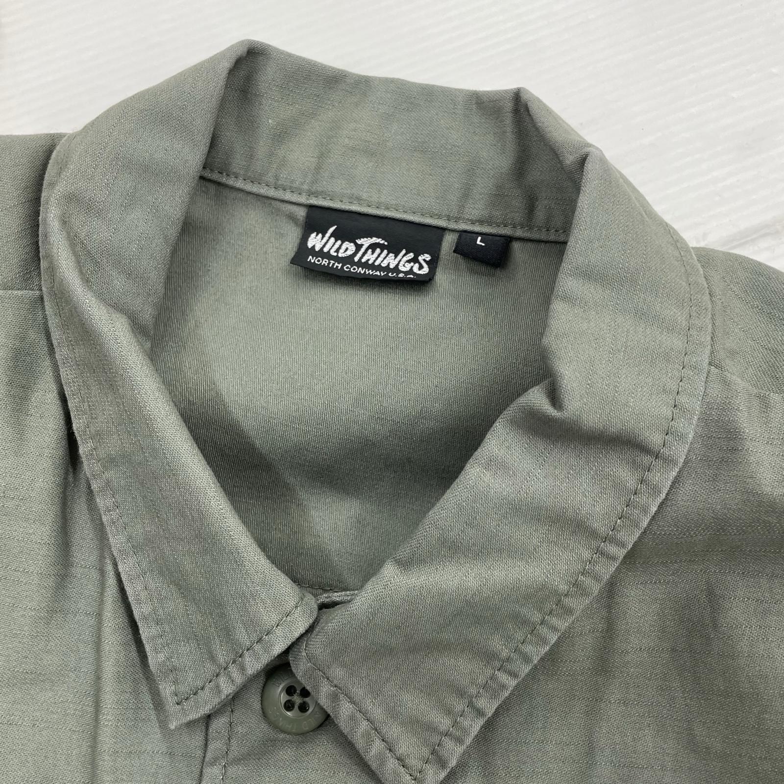 ミリタリージャケット WILDTHINGS BACK SATIN FIELD JACKET (L) カーキ L