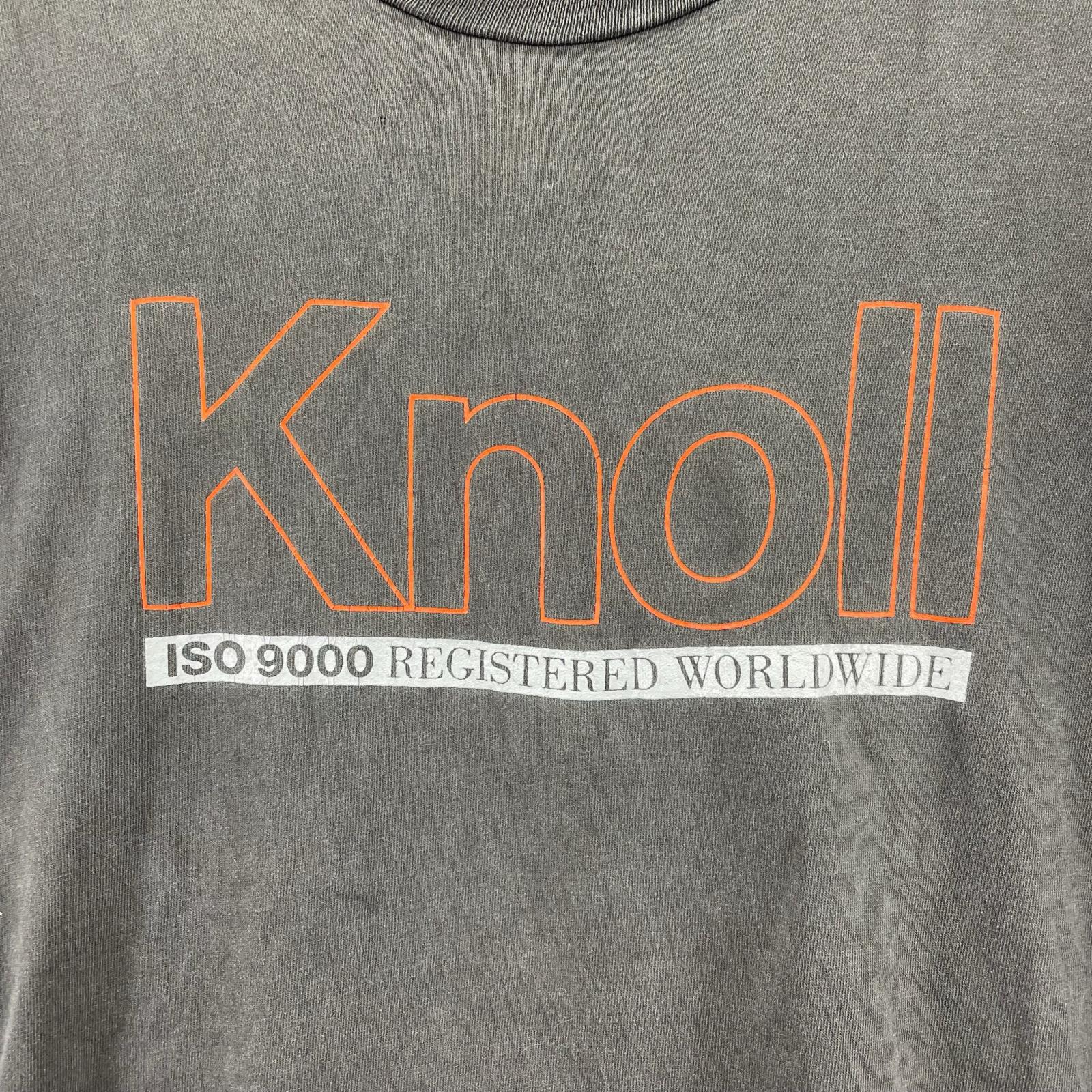 その他トップス 90s Knoll 企業Tシャツ XL ピンホールあり ブラック