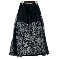 ロングスカート W SHEER LEOPARD SKIRT (XS) ブラック