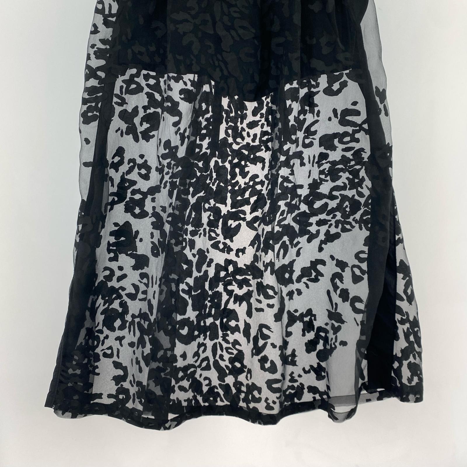 ロングスカート W SHEER LEOPARD SKIRT (XS) ブラック