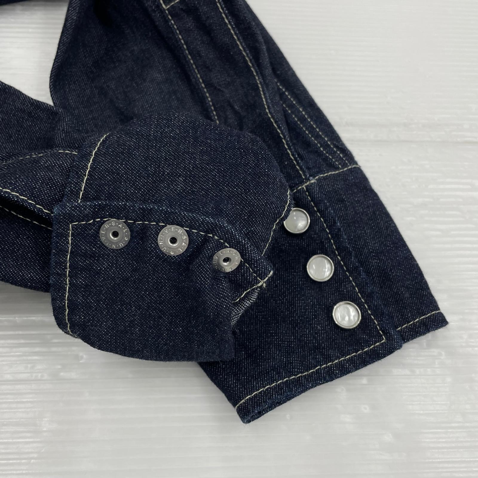 長袖シャツ TBC JEANS ウエスタンデニムシャツ 紺