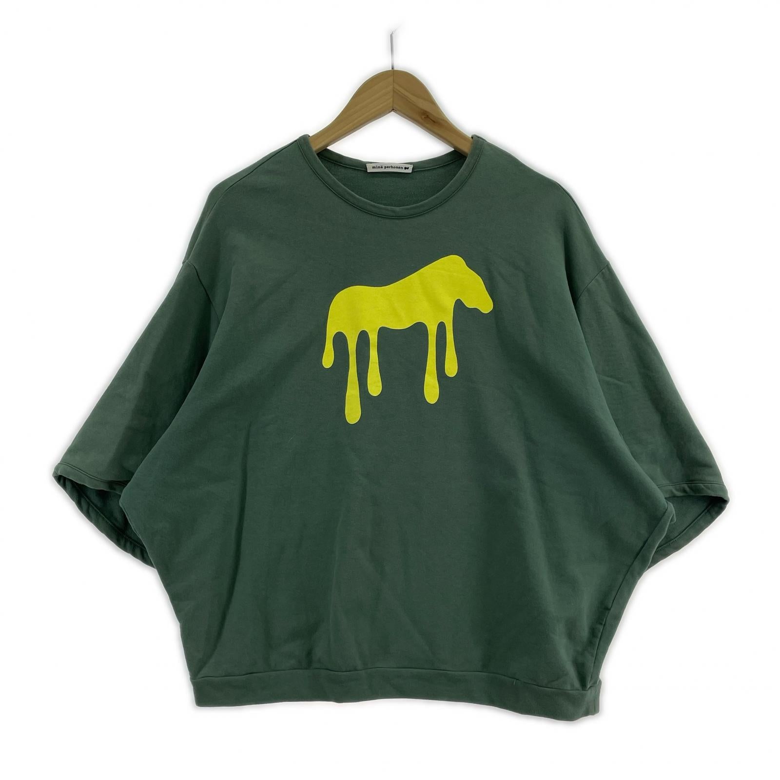 半袖Tシャツ プリントカットソー 緑 38 グリーン