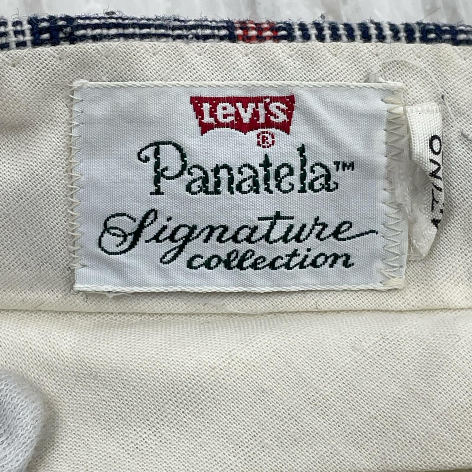 パンツ Panatela チェック 青/赤