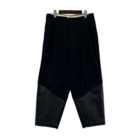 パンツ COMME des GARCONS HOMME PLUS PUレザー切替 ワイドスラックス M ブラック M ネイビー