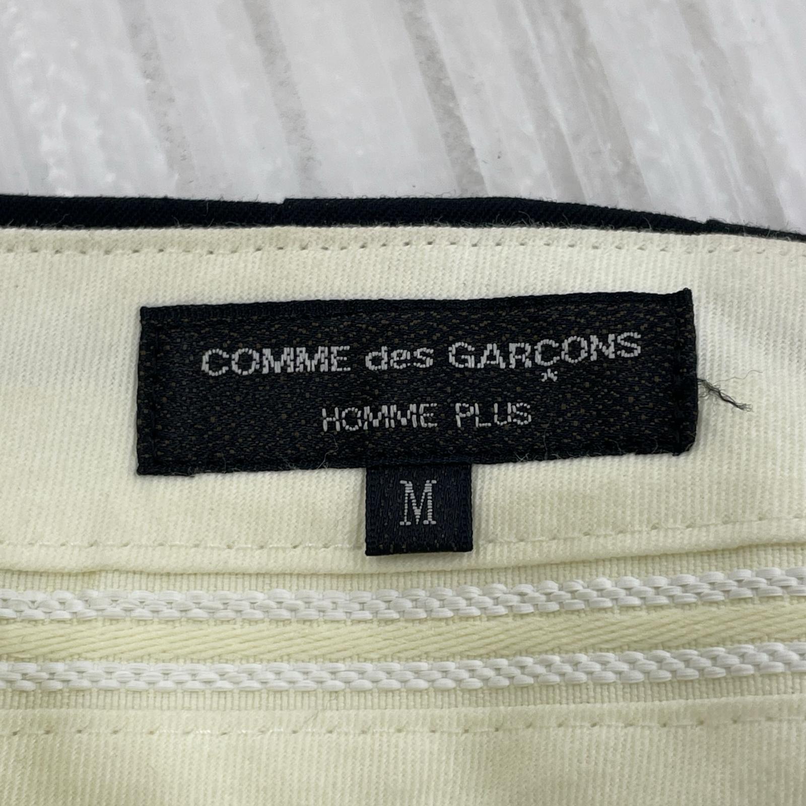 パンツ COMME des GARCONS HOMME PLUS PUレザー切替 ワイドスラックス M ブラック M ネイビー