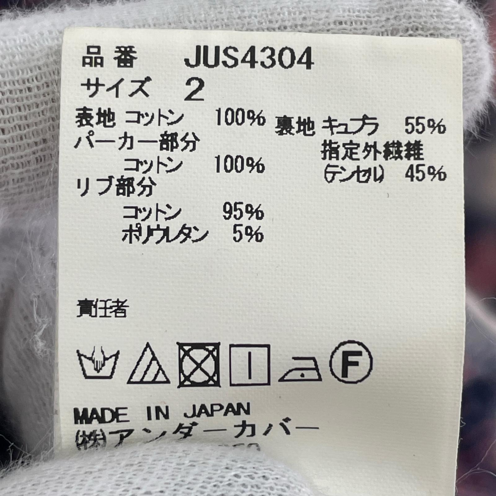 ジャケット JohnUNDERCOVER オンブレッチェックガウン×ジップパーカー ドッキングジャケット 2 赤系×ネイビー 2
