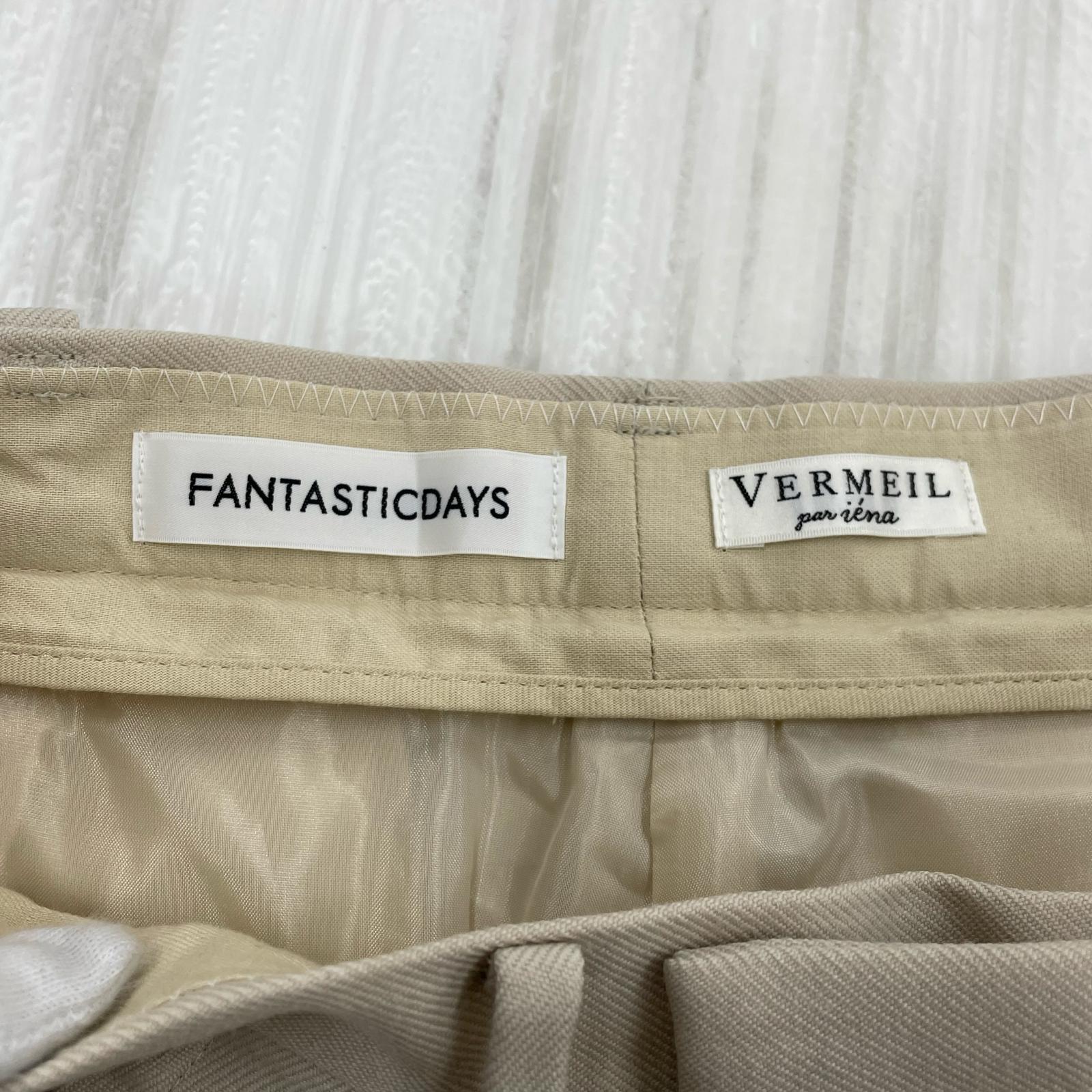 パンツ VERMEIL par iena ウールカルゼ センタープレス スラックス 38 ベージュ