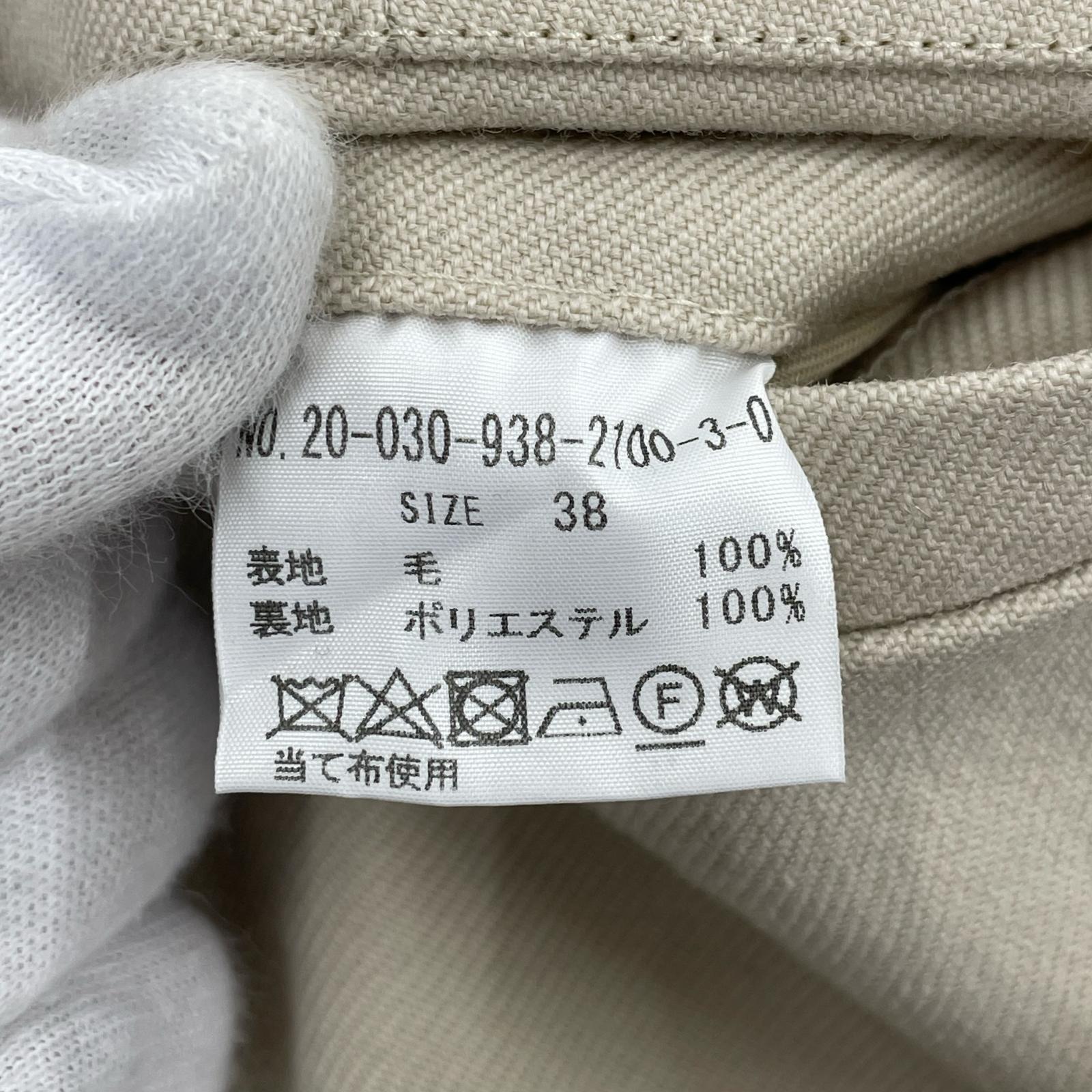 パンツ VERMEIL par iena ウールカルゼ センタープレス スラックス 38 ベージュ