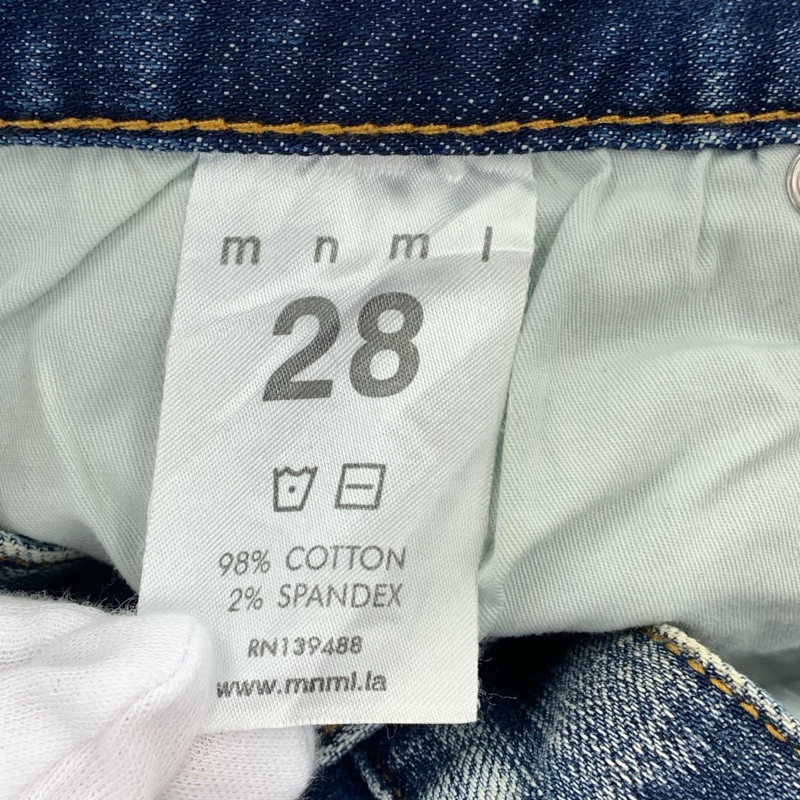 デニムパンツ mnml クラッシュ スキニ
