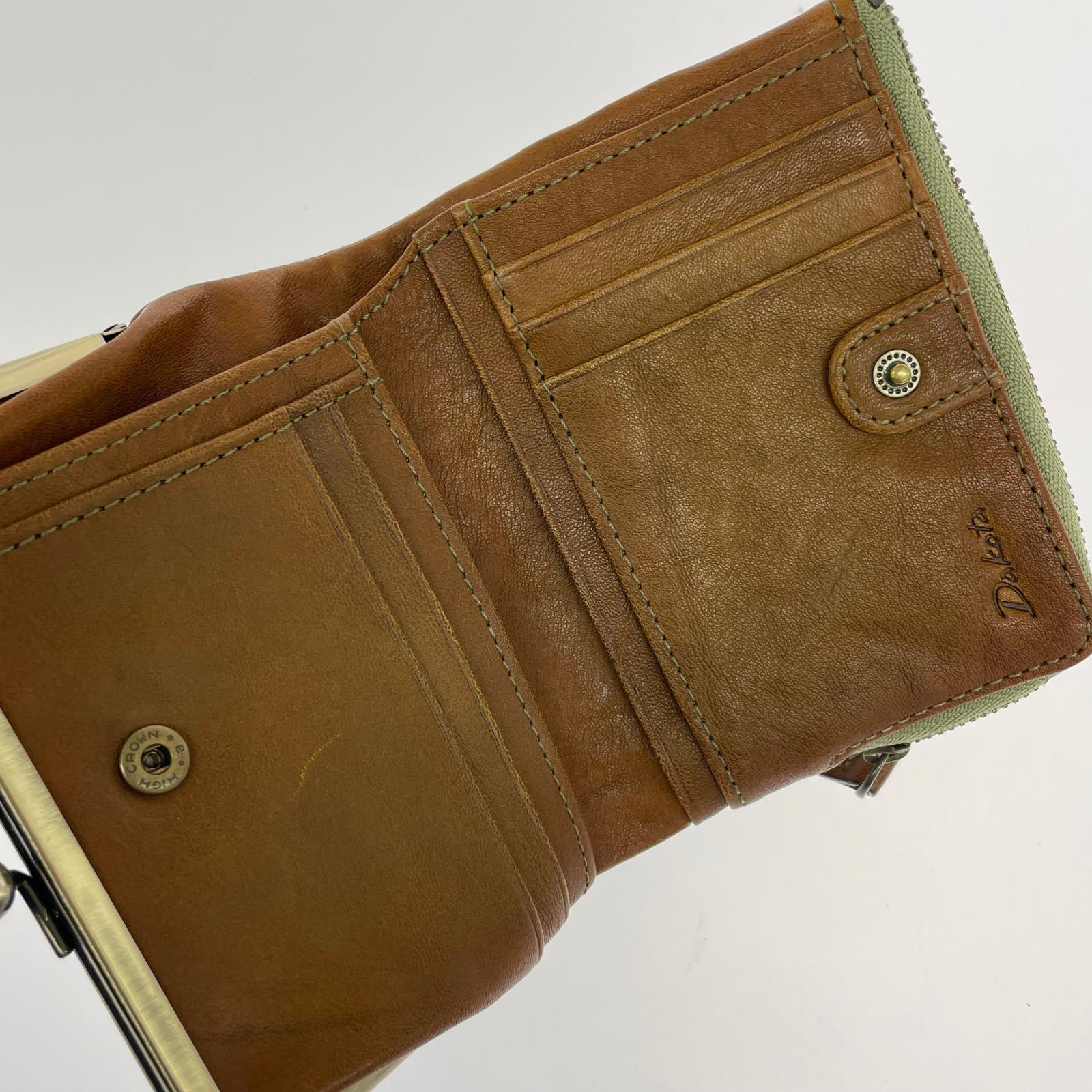 コンパクトウォレット がま口財布 ブラウン
