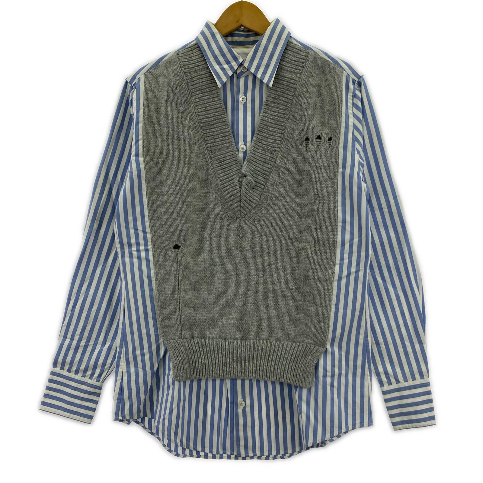 長袖シャツ 23SS ダメージニットドッキングシャツ