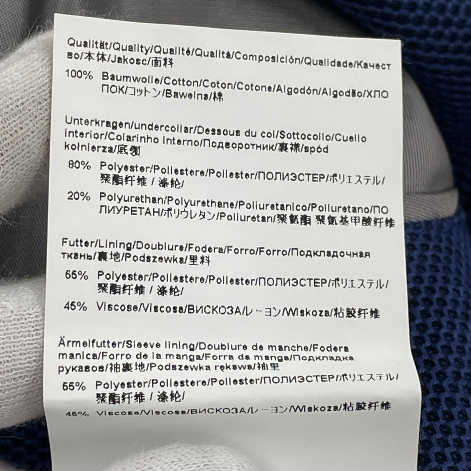 ジャケット テーラード 青 ダブル コットン