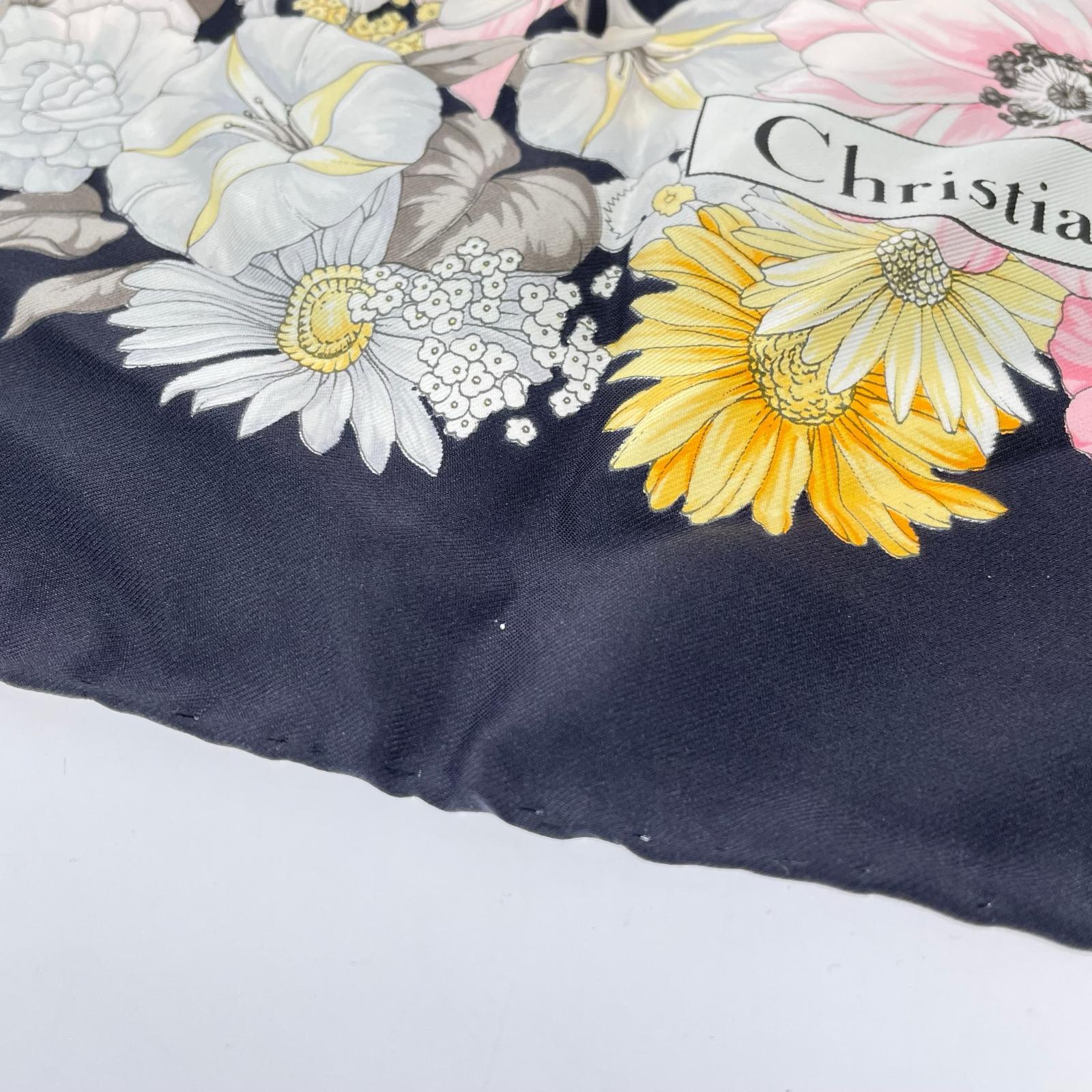 C.Dior 花柄 シルクスカーフ