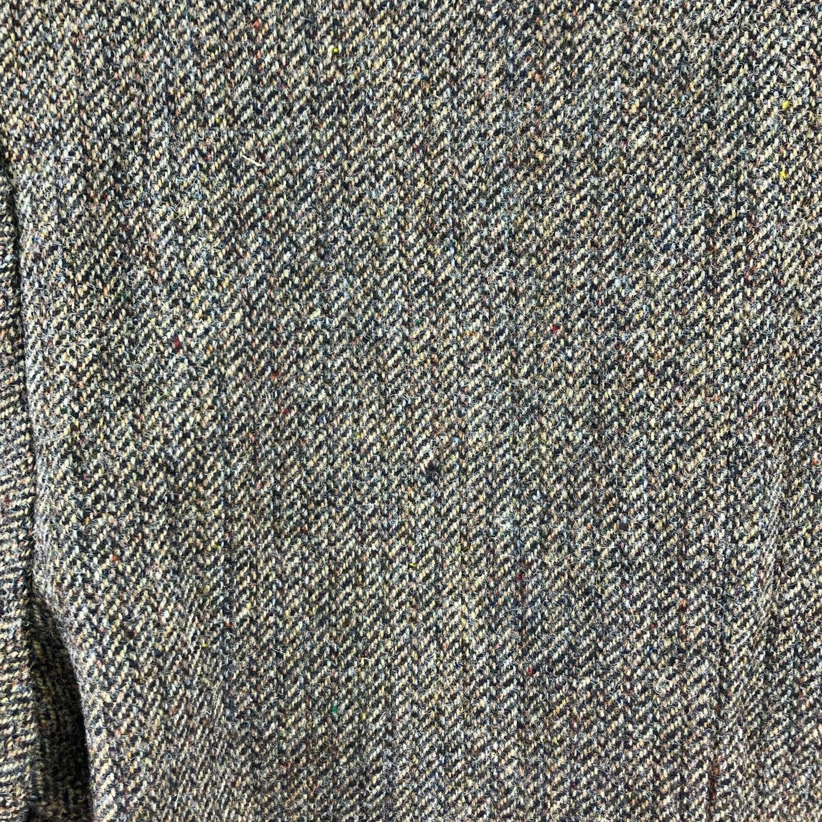 テーラードジャケット 90s イギリス製 HARRIS TWEED ヘリンボーン M ブラウン