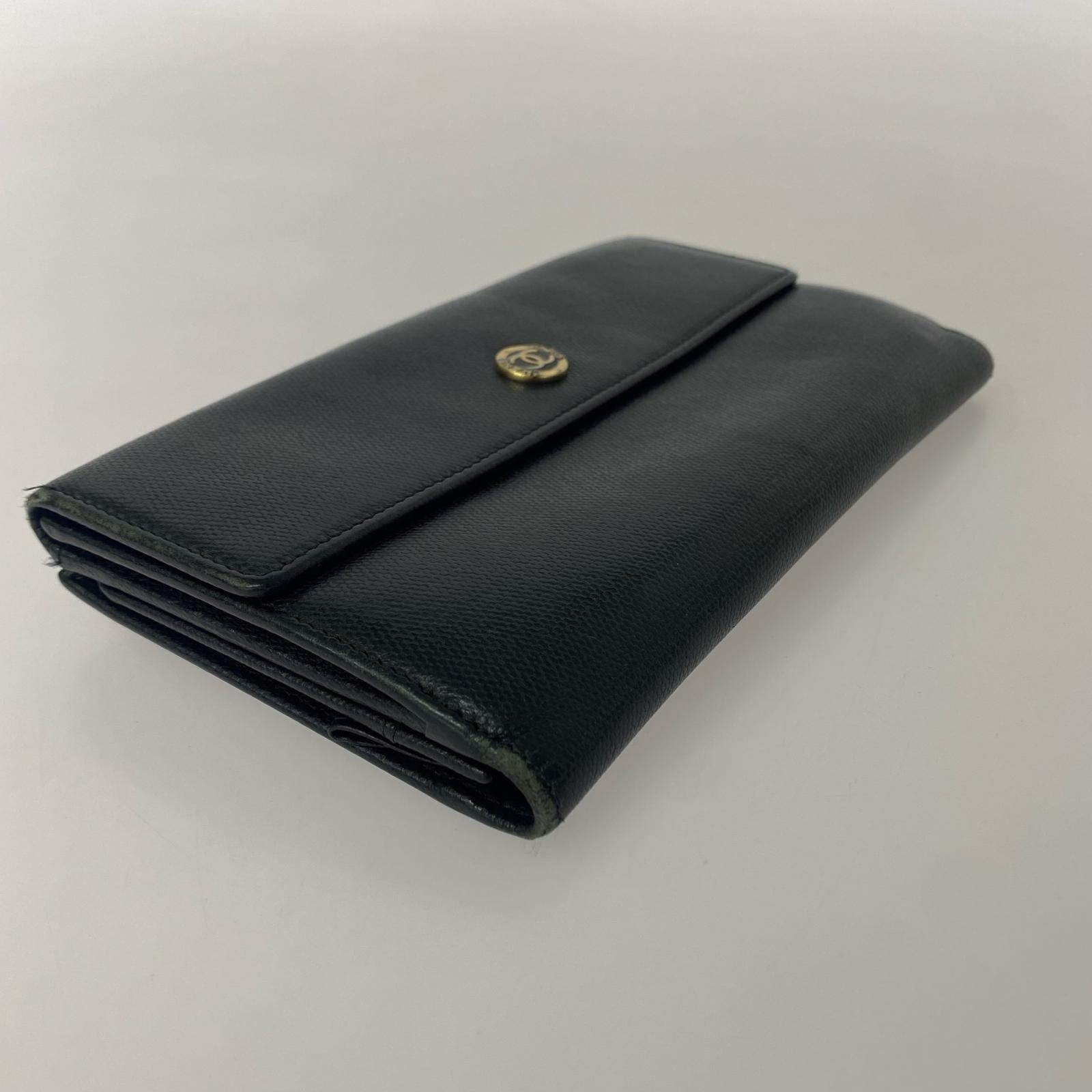 ココボタンロングウォレット BLK
