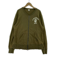 スウェット 90's Olive cotton design zip up sweat L