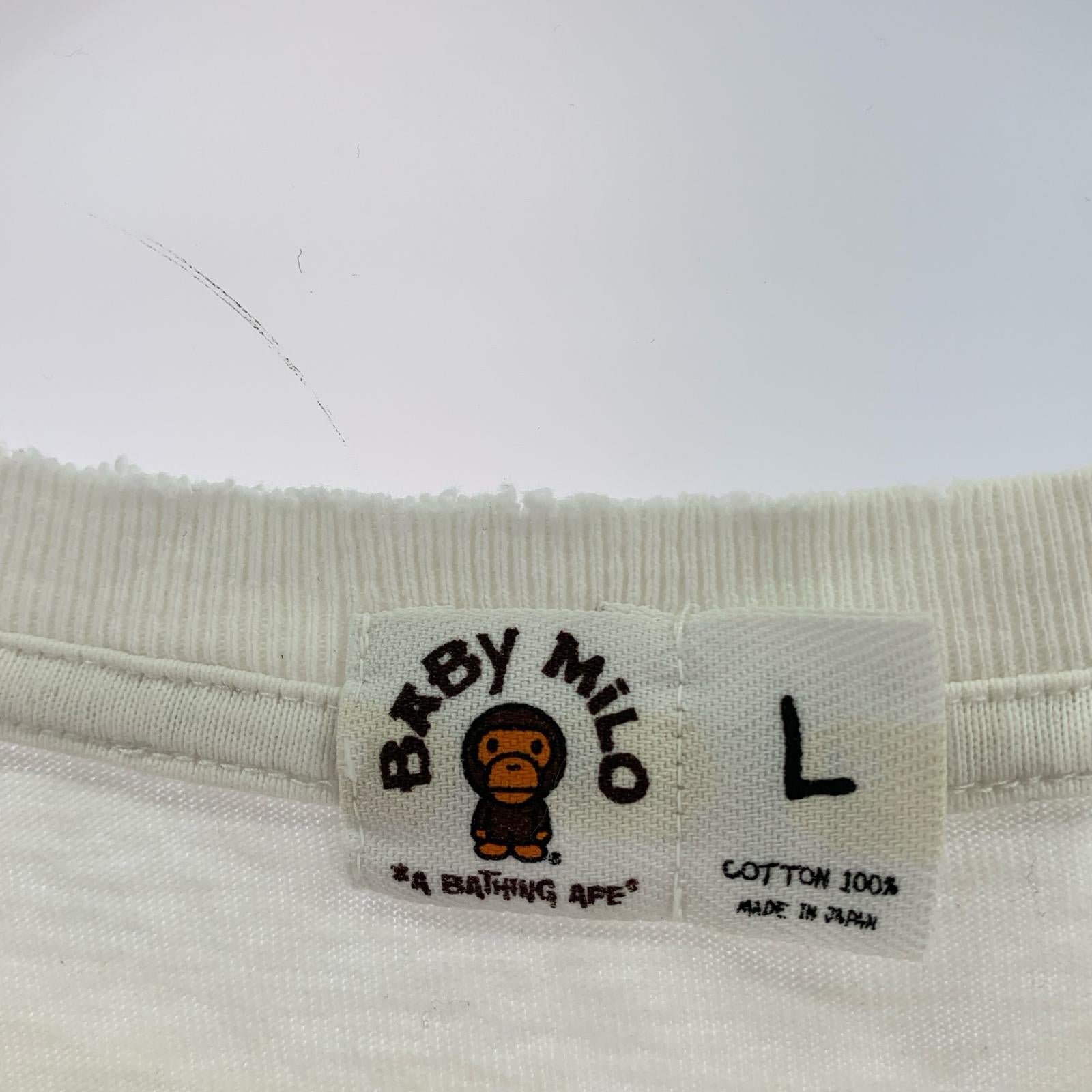 長袖Tシャツ BABY MILO ビッグプリントTee L WHT L ホワイト