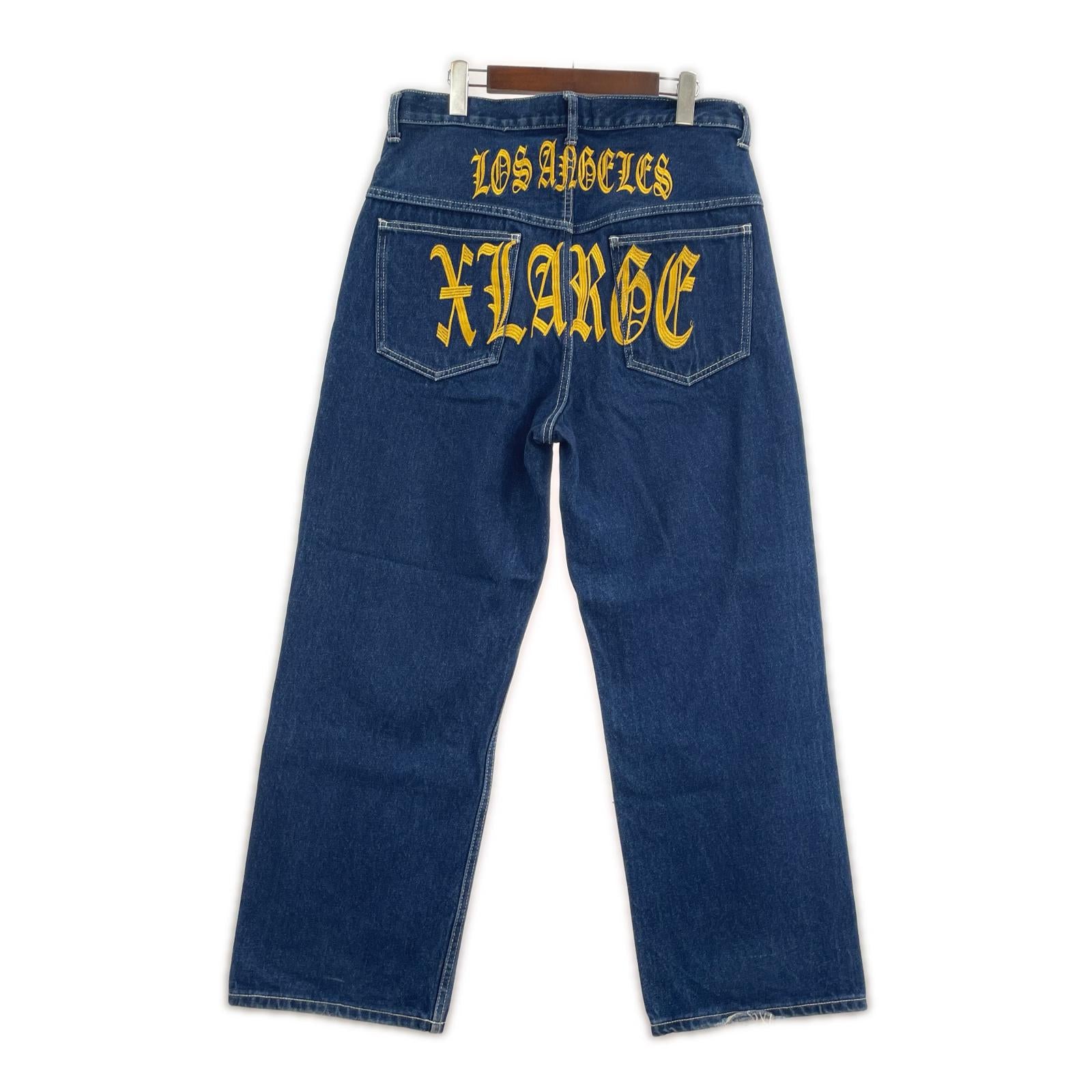 デニムパンツ XLARGE バック金刺繍 デニムパンツ 34
