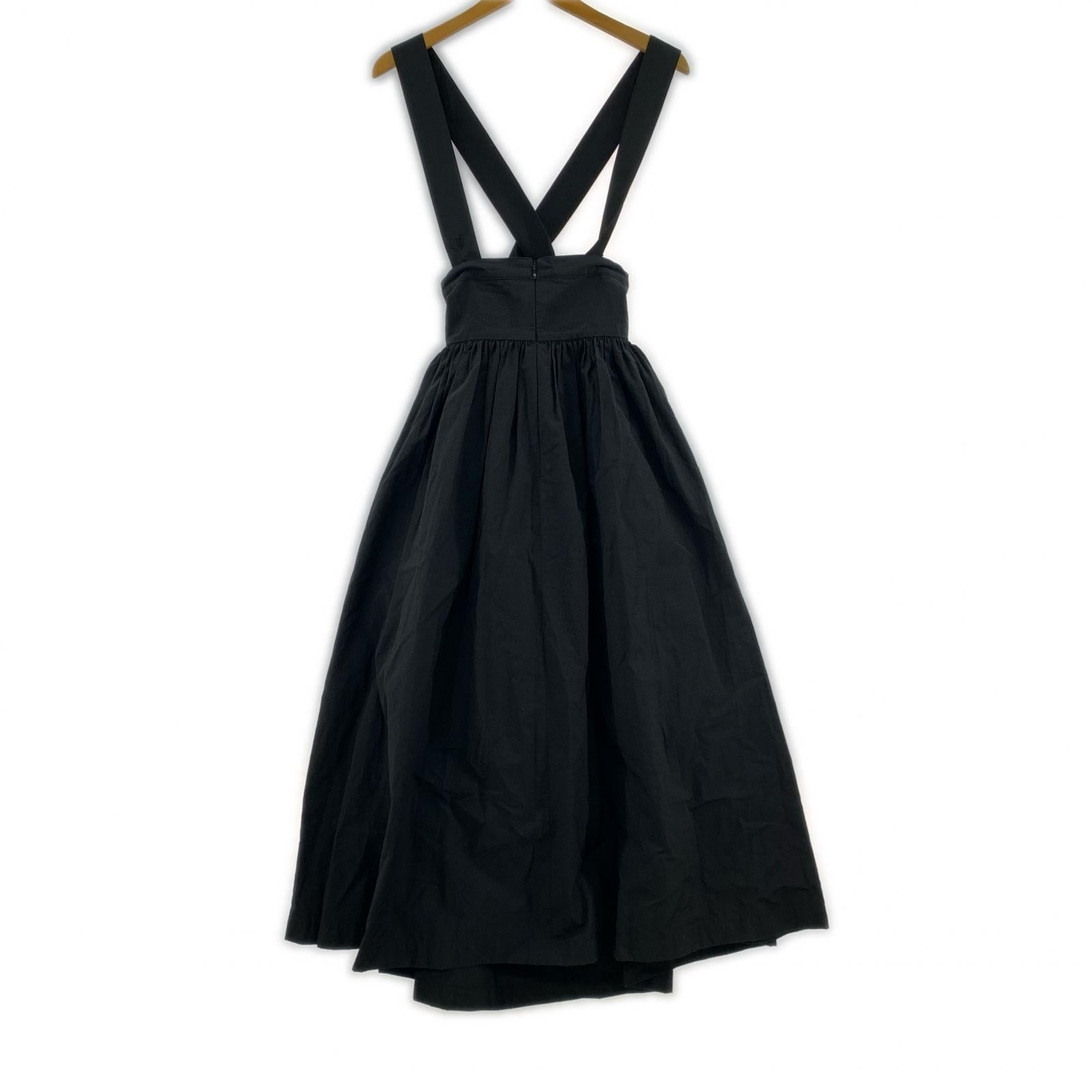 ロングスカート WIDE BELTED PINAFORE SKIRT 34 ブラック
