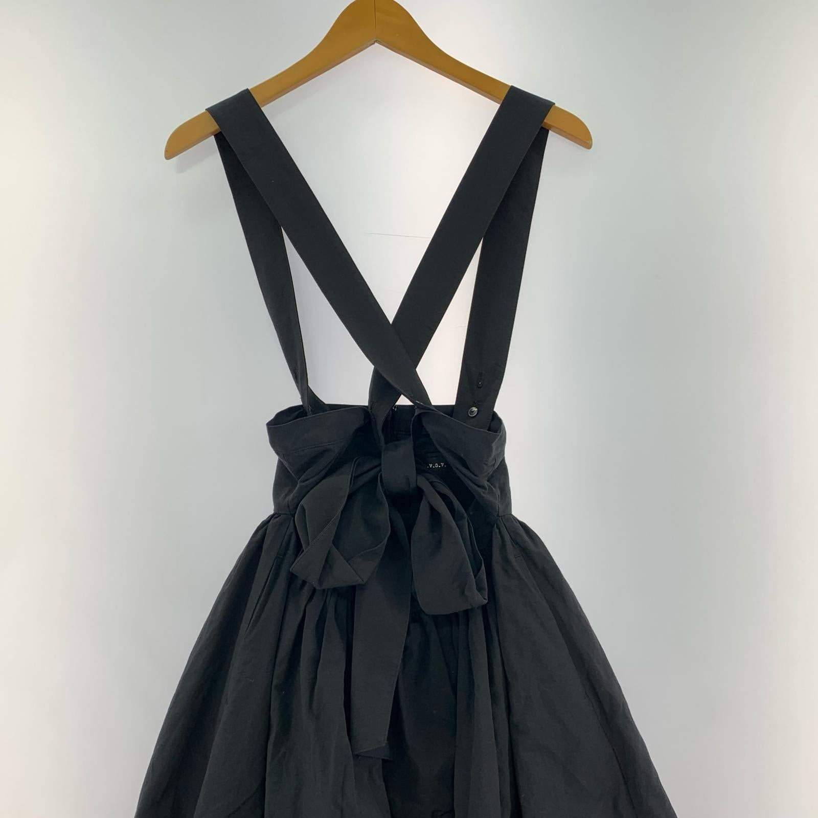 ロングスカート WIDE BELTED PINAFORE SKIRT 34 ブラック