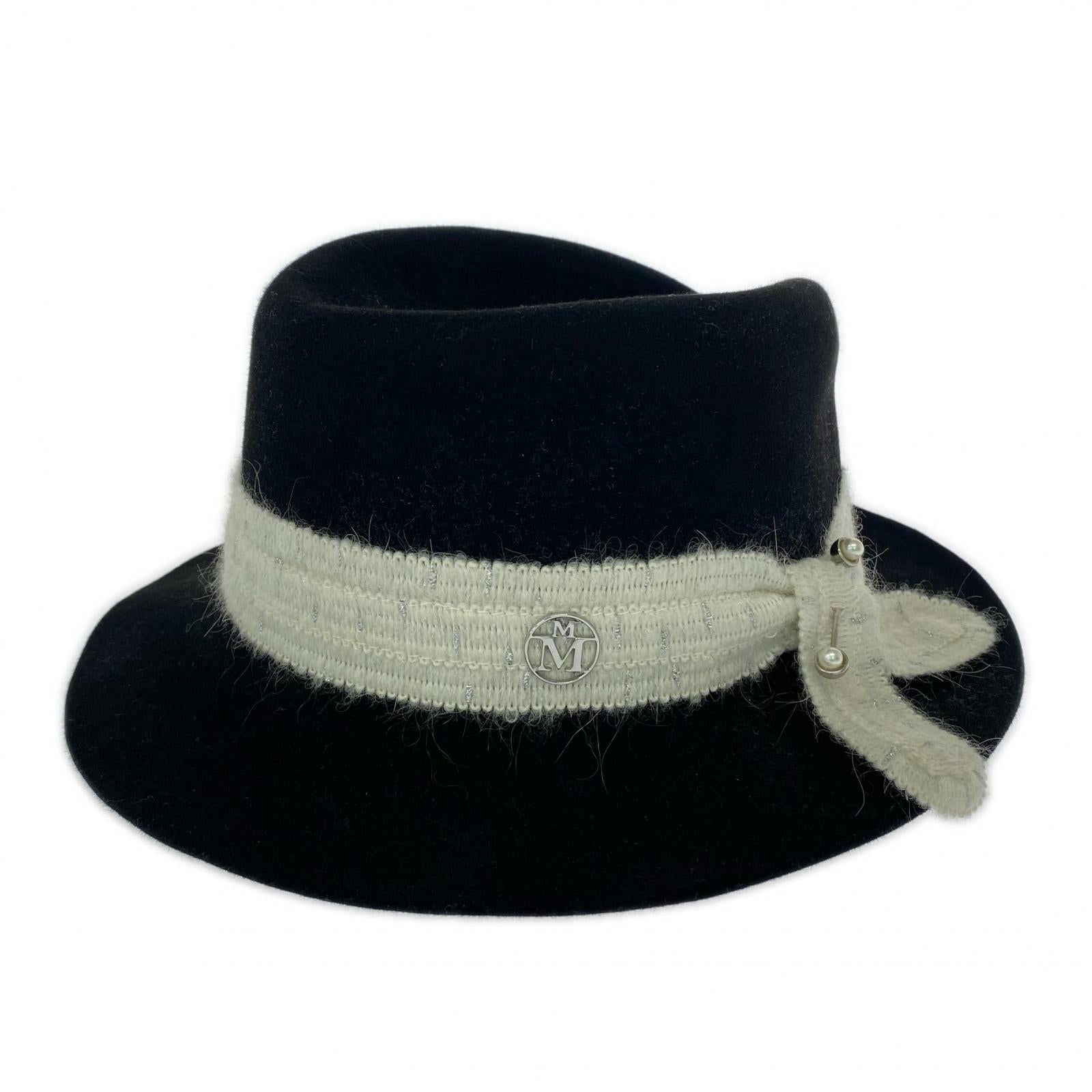 ハット MAISON MICHEL PARIS 中折れ 黒 S ブラック