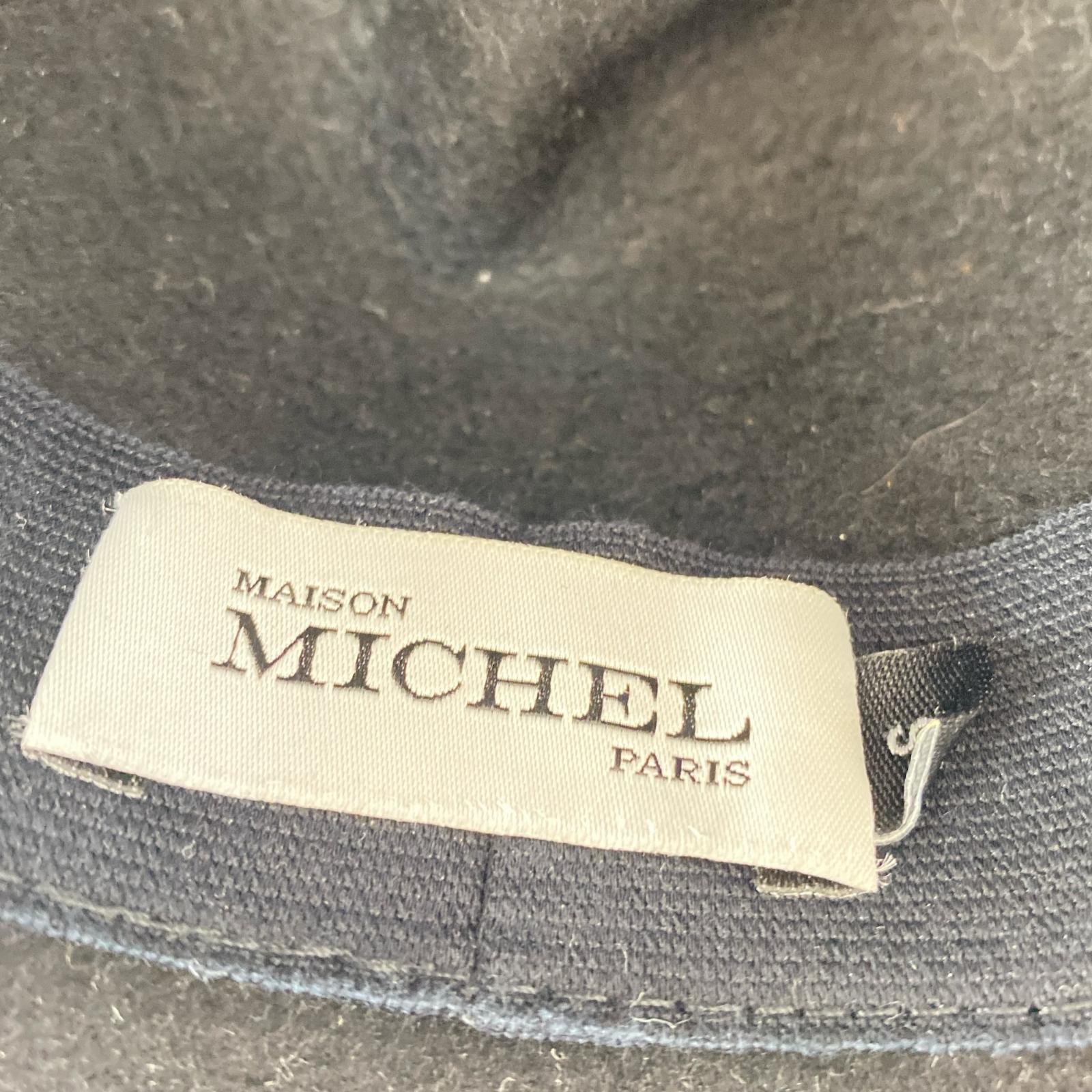 ハット MAISON MICHEL PARIS 中折れ 黒 S ブラック