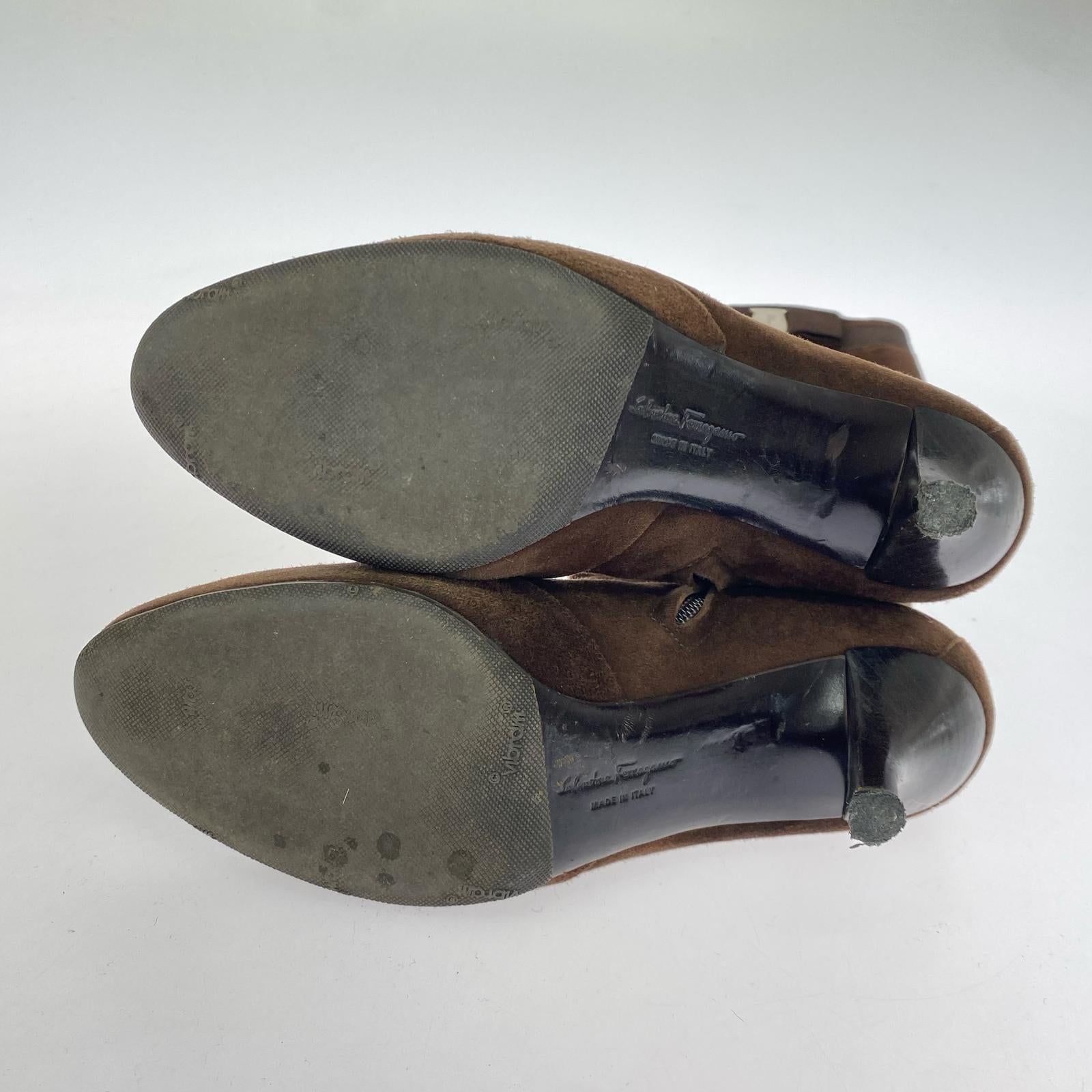 S.Ferragamo ヴァラリボン スエードロングブーツ 5 1/2(22.5㎝程度)
