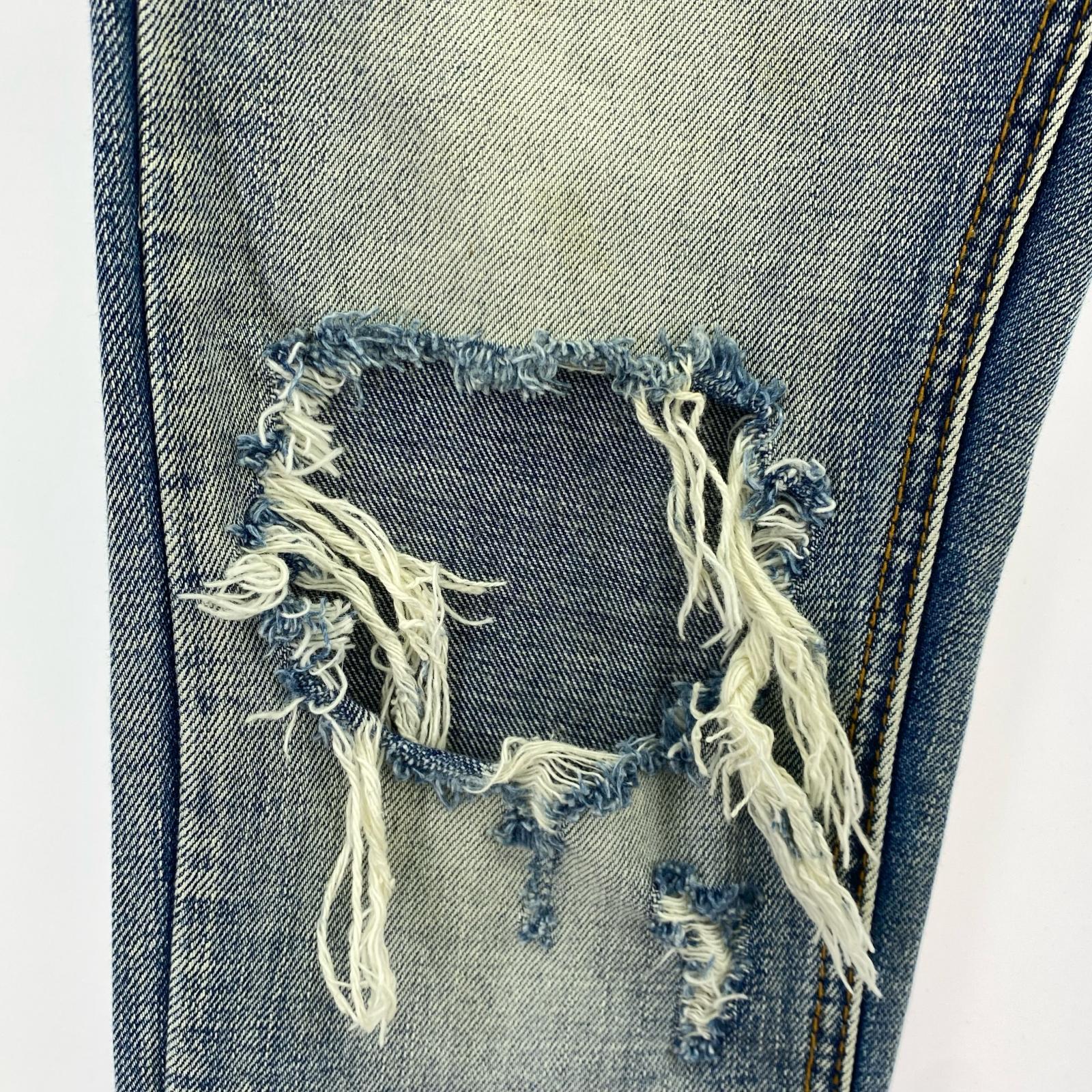 デニムパンツ ダメージ加工 30 30 ブルー