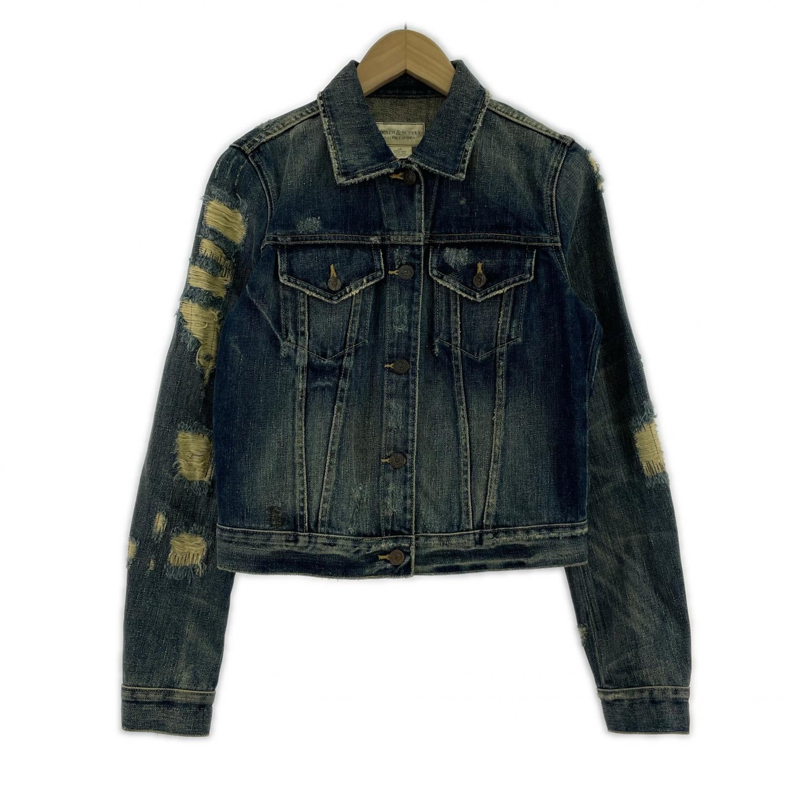 デニムジャケット Denim & Supply ハードリペア加工 L