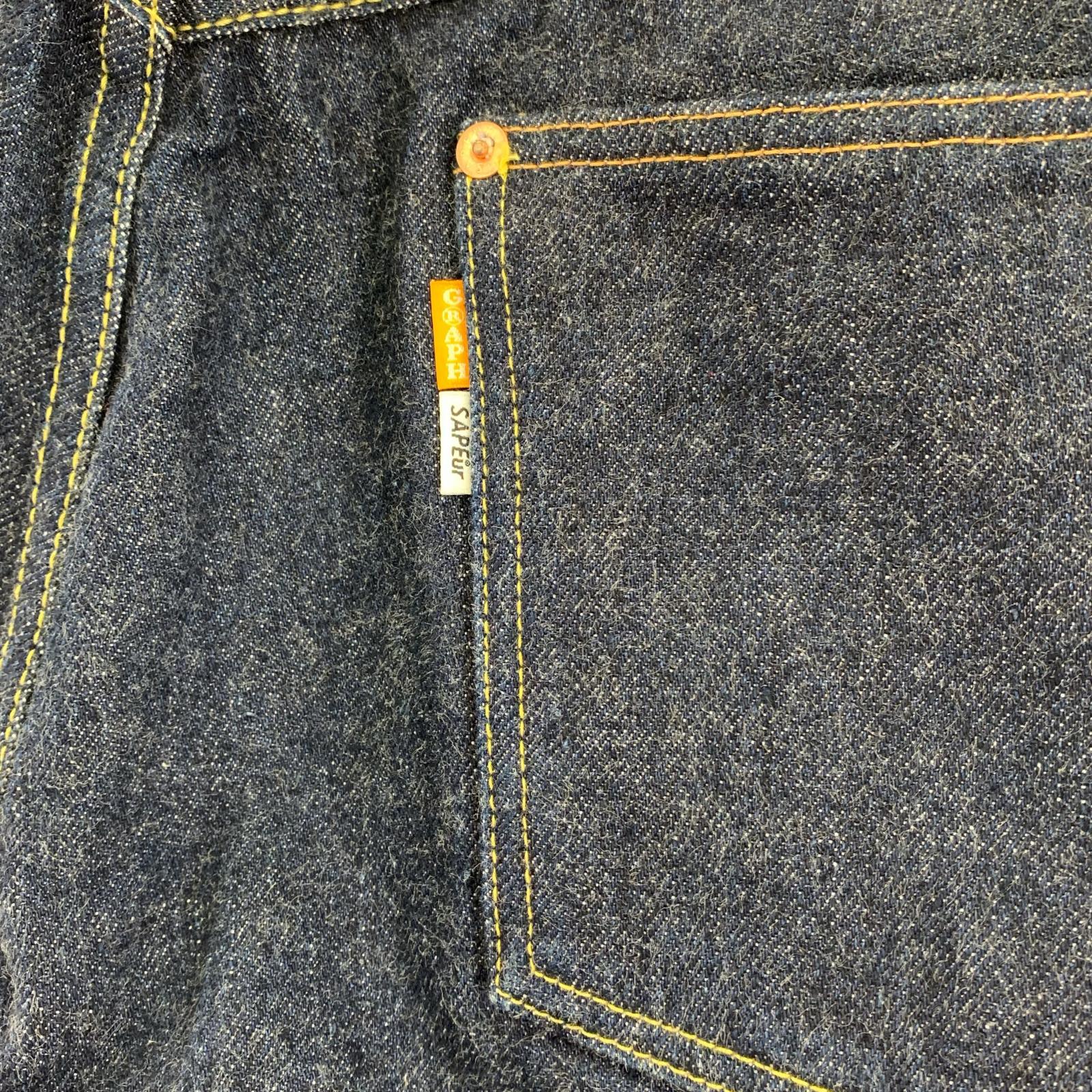 デニムパンツ graphzero サスペンダーボタン デニムパンツ インディゴ M ネイビー
