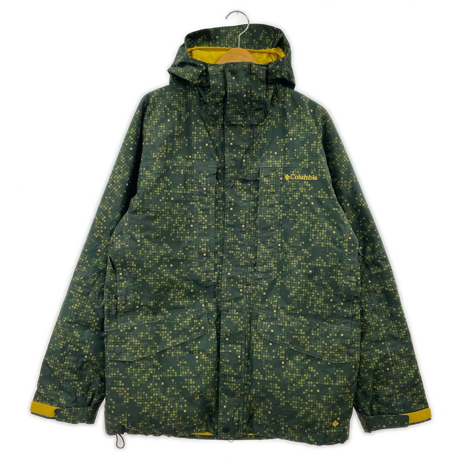 ジャケット 総柄ナイロンジャケット 緑系 (L) L