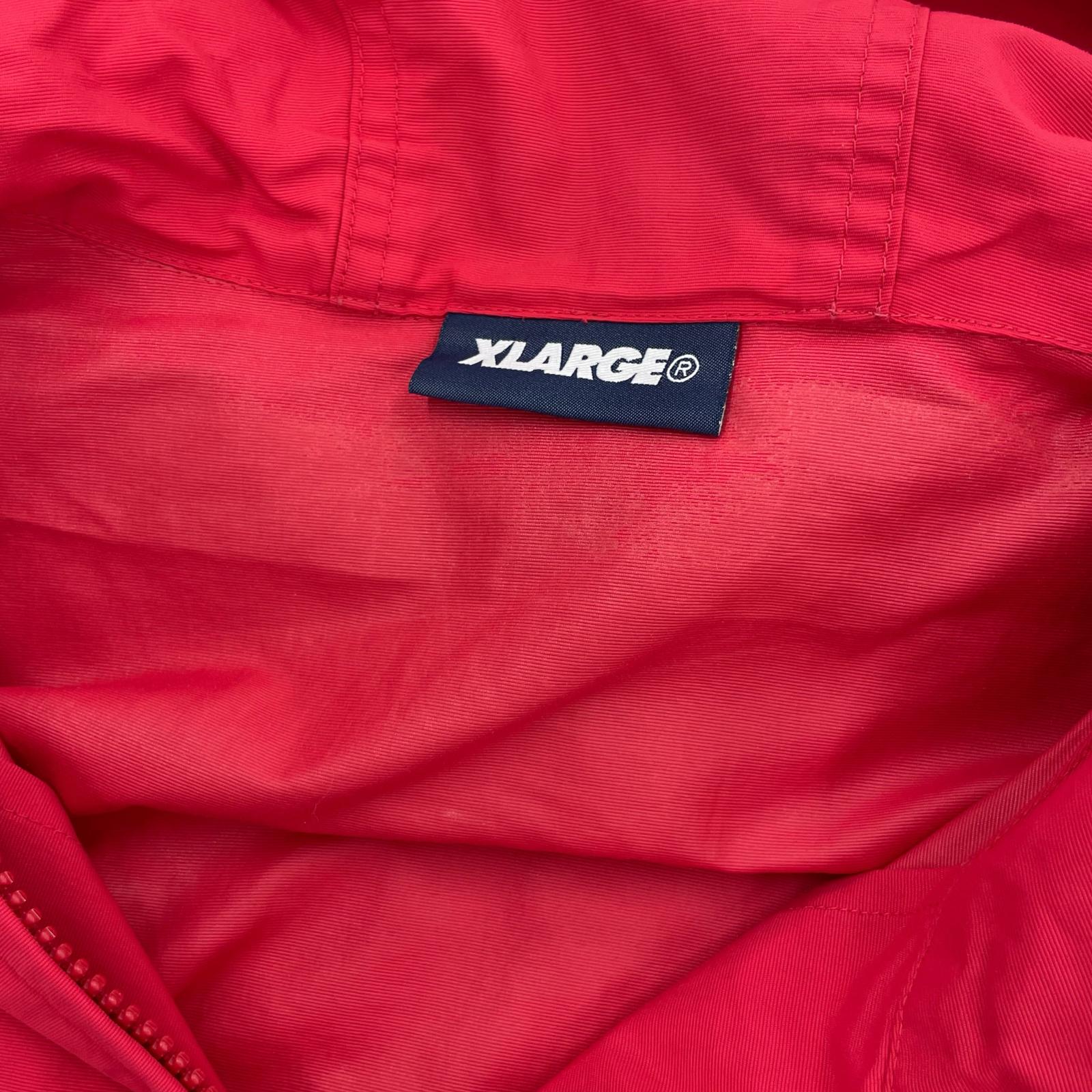 ジャケット XLARGE ナイロンジップアップフーディ M RED M