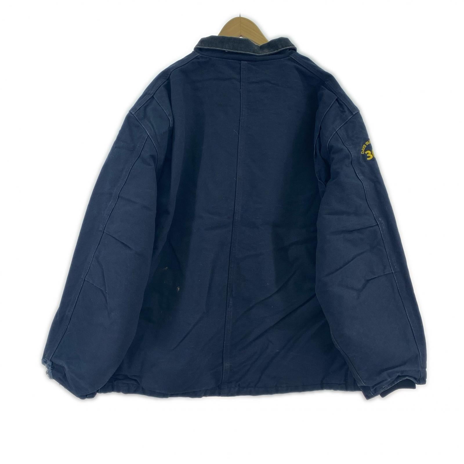 ジャケット Carhartt 00s USA製 企業刺繍 トラディショナルジャケット XXL程度 ネイビー 52 ネイビー
