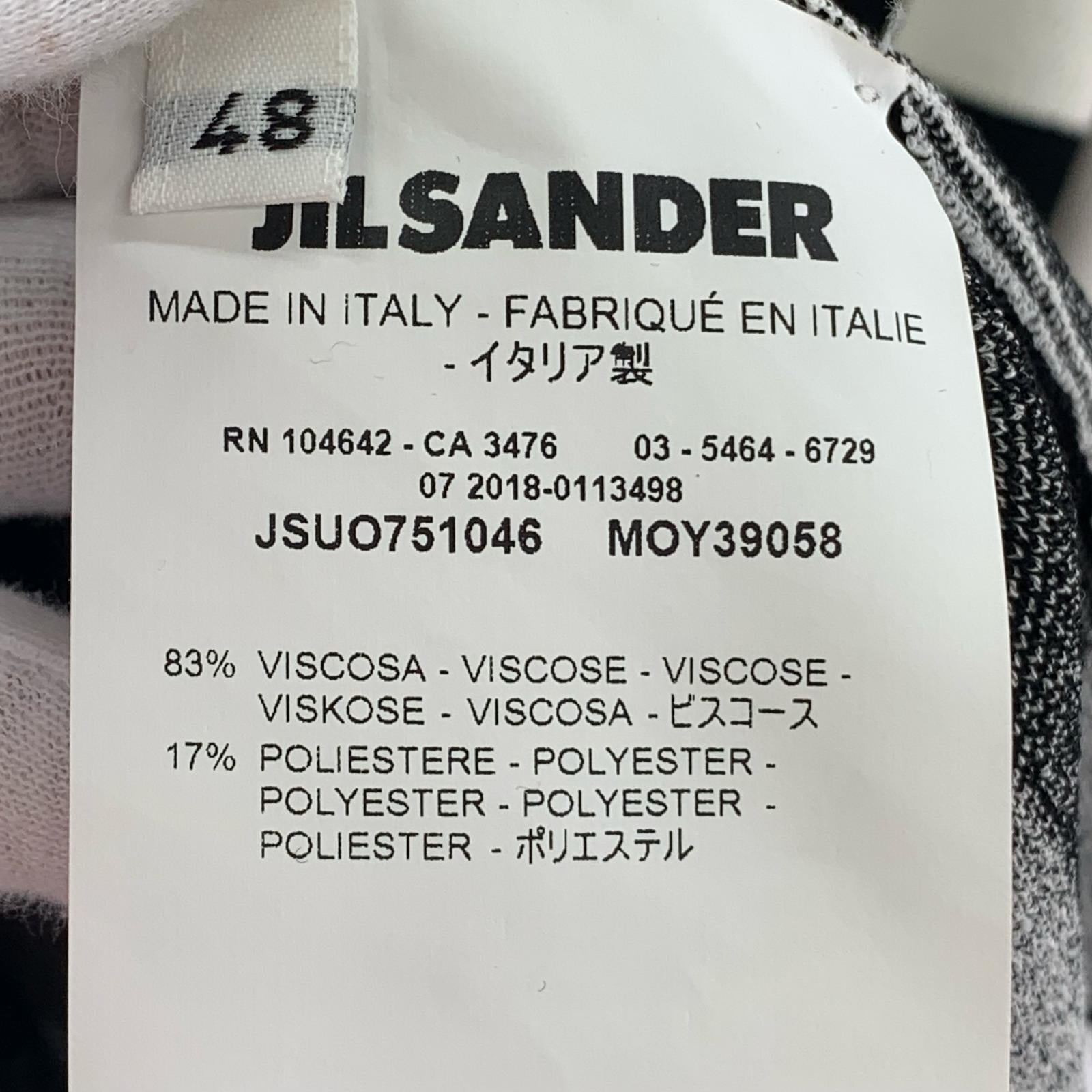 ニット JIL SANDER チェッカーニット 48 ブラック×ホワイト 48